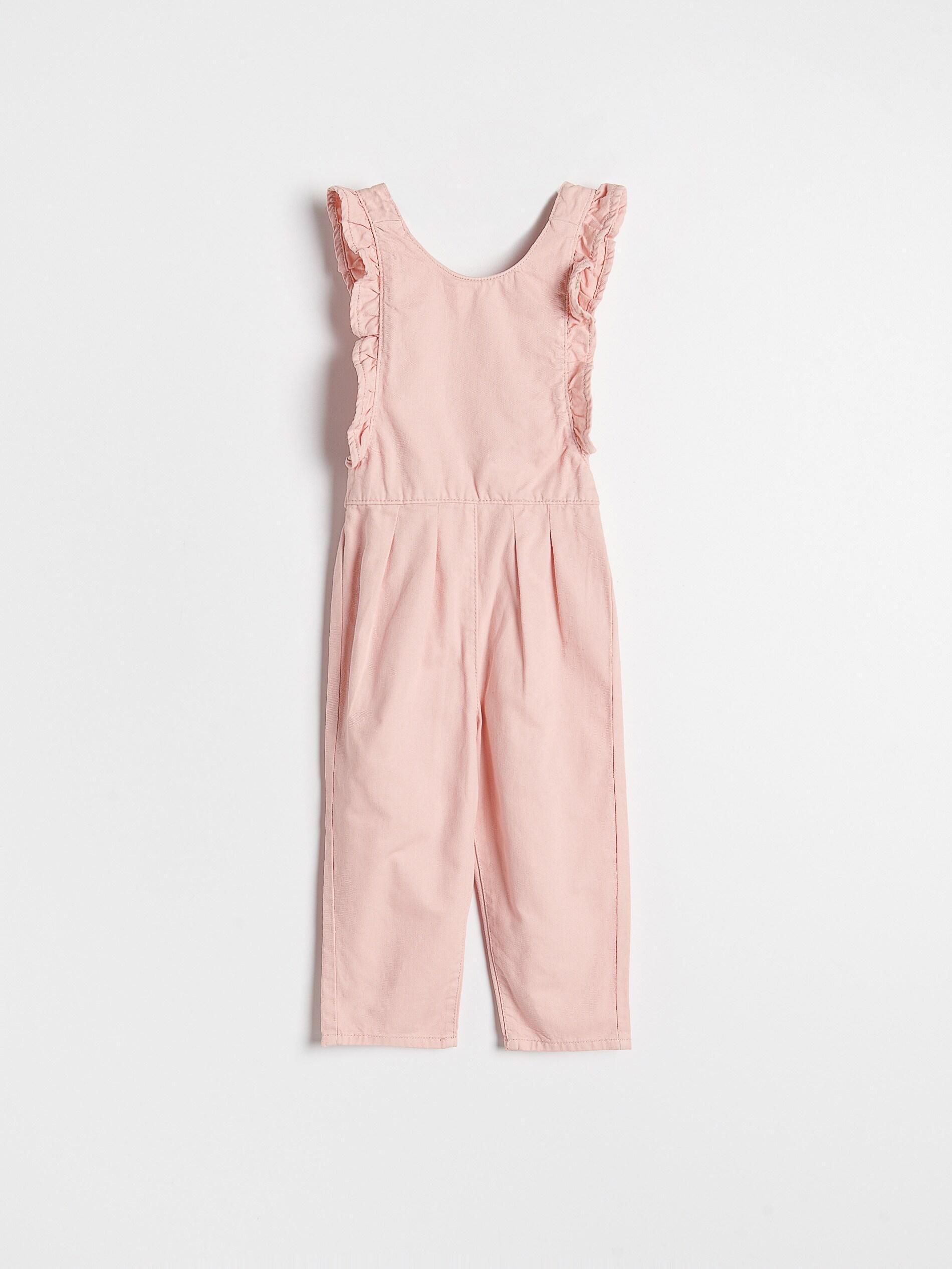 Orange Classic Denim Dungarees, Girls, , large image number 0
