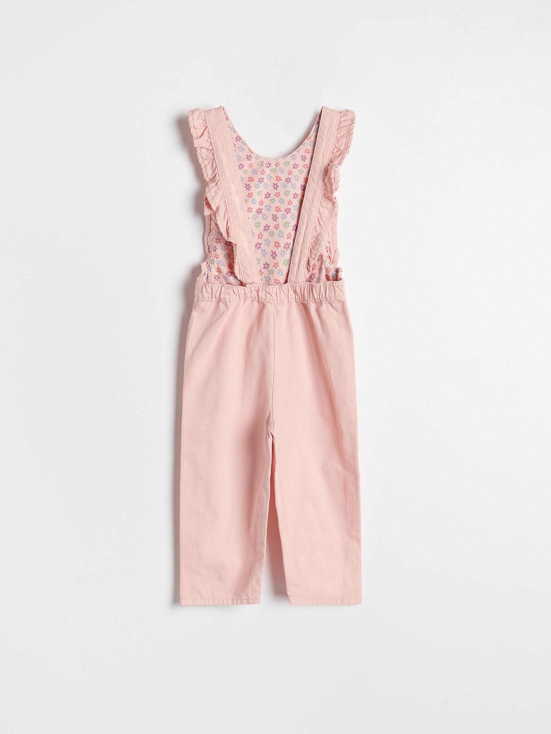 Orange Classic Denim Dungarees, Girls, , large image number 1