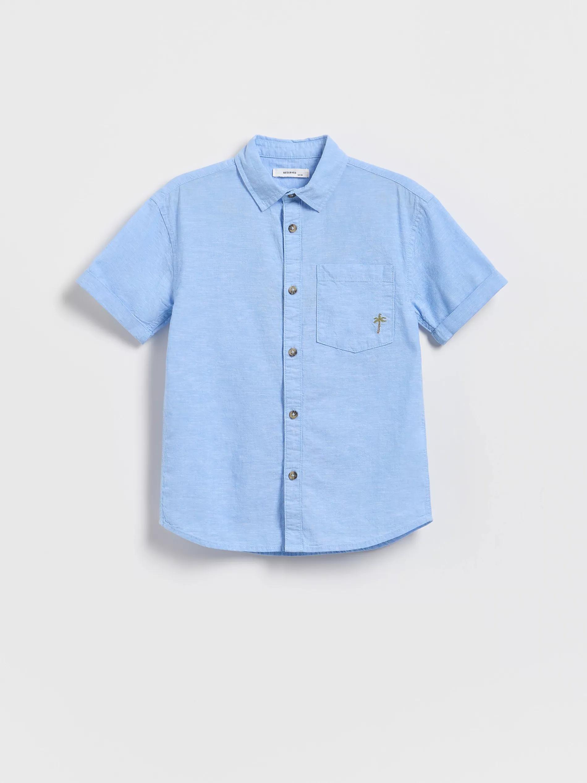 Blue Linen Rich Shirt, , large image number 0