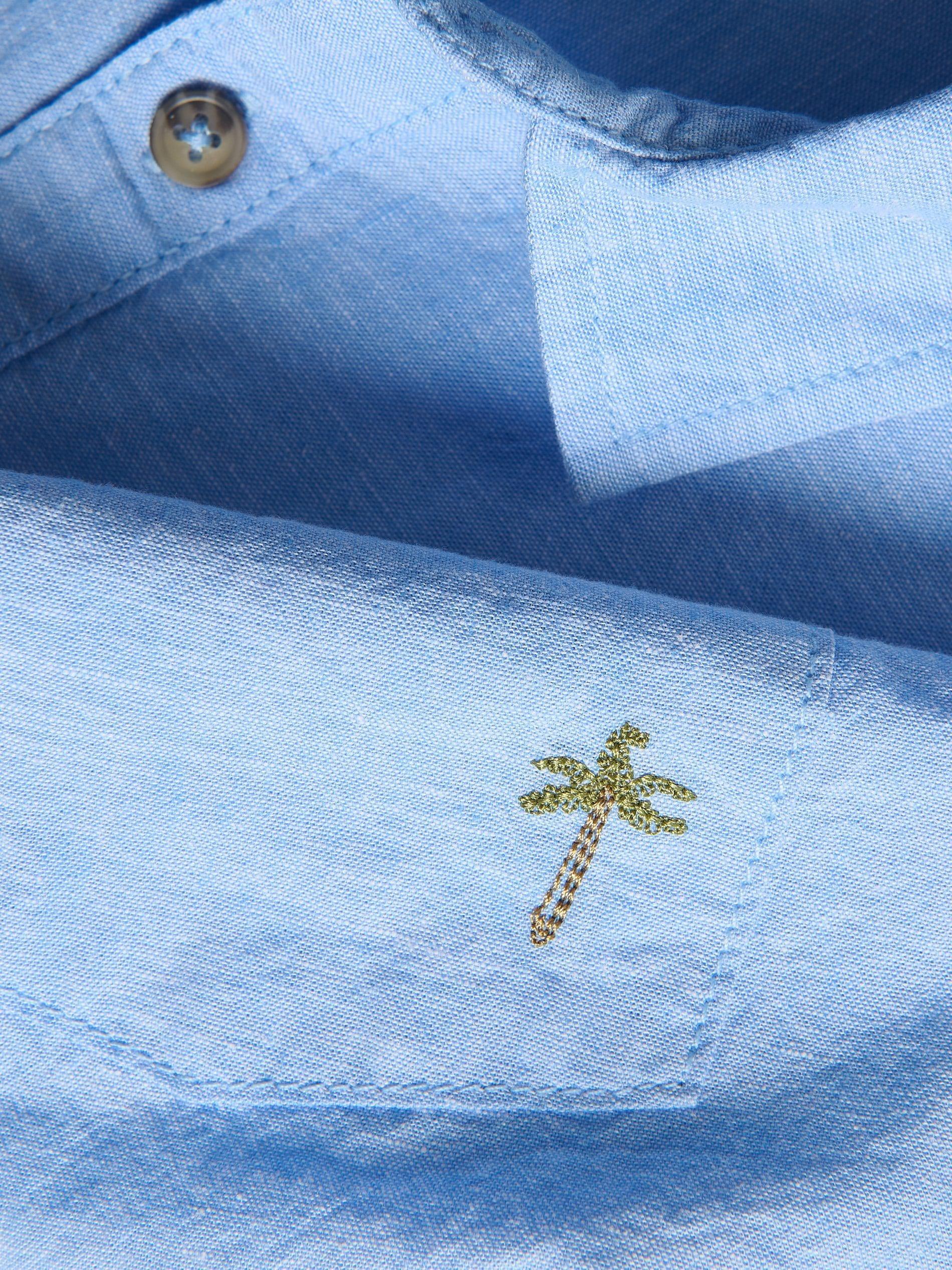 Blue Linen Rich Shirt, , large image number 1