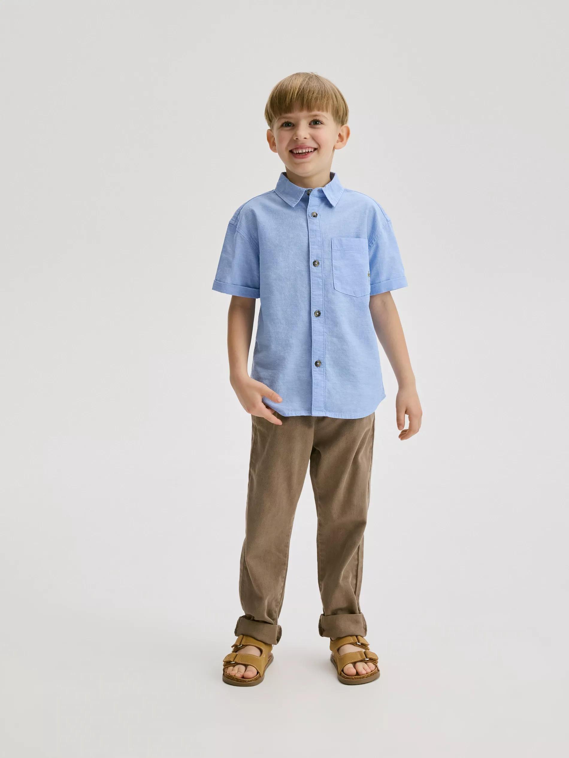 Blue Linen Rich Shirt, , large image number 2