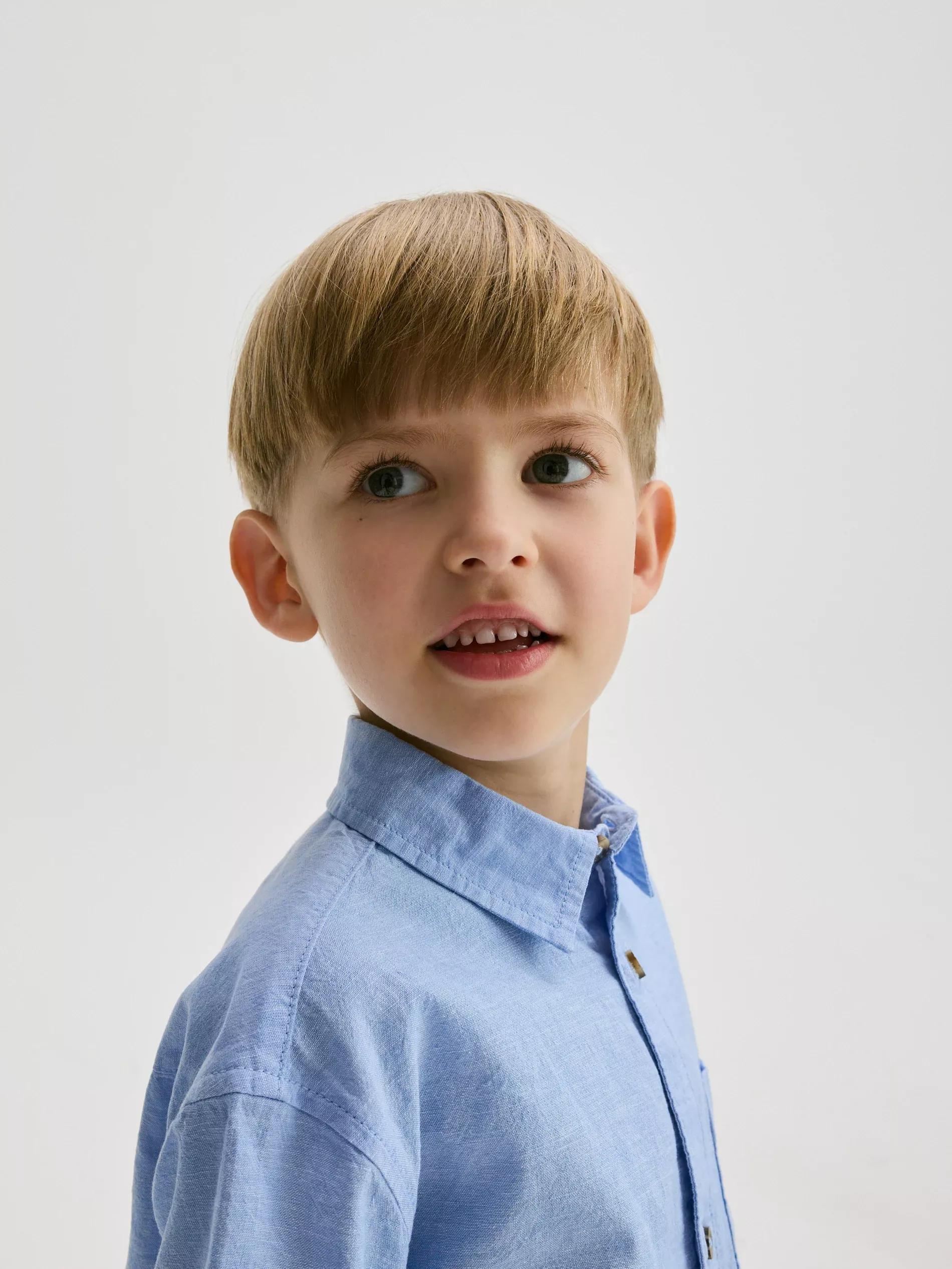 Blue Linen Rich Shirt, , large image number 3