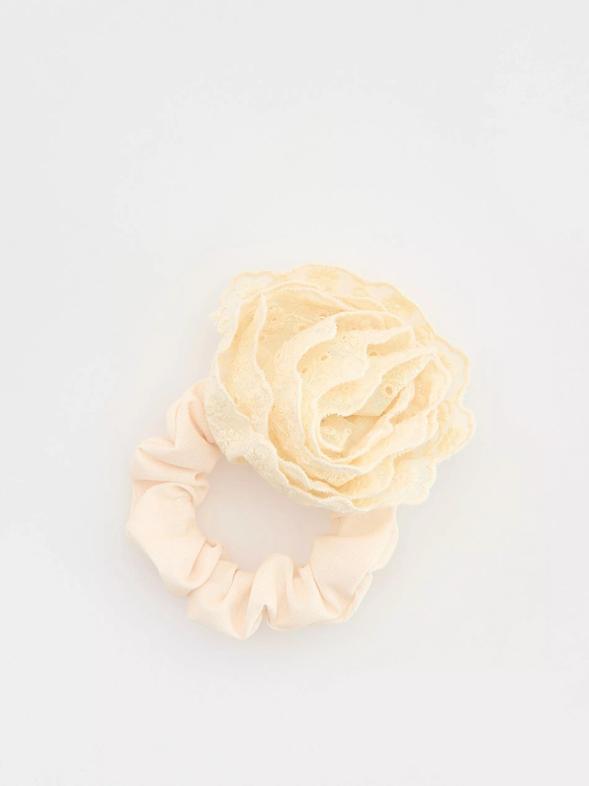Cream Hair Elastics, Ivory, large image number 1