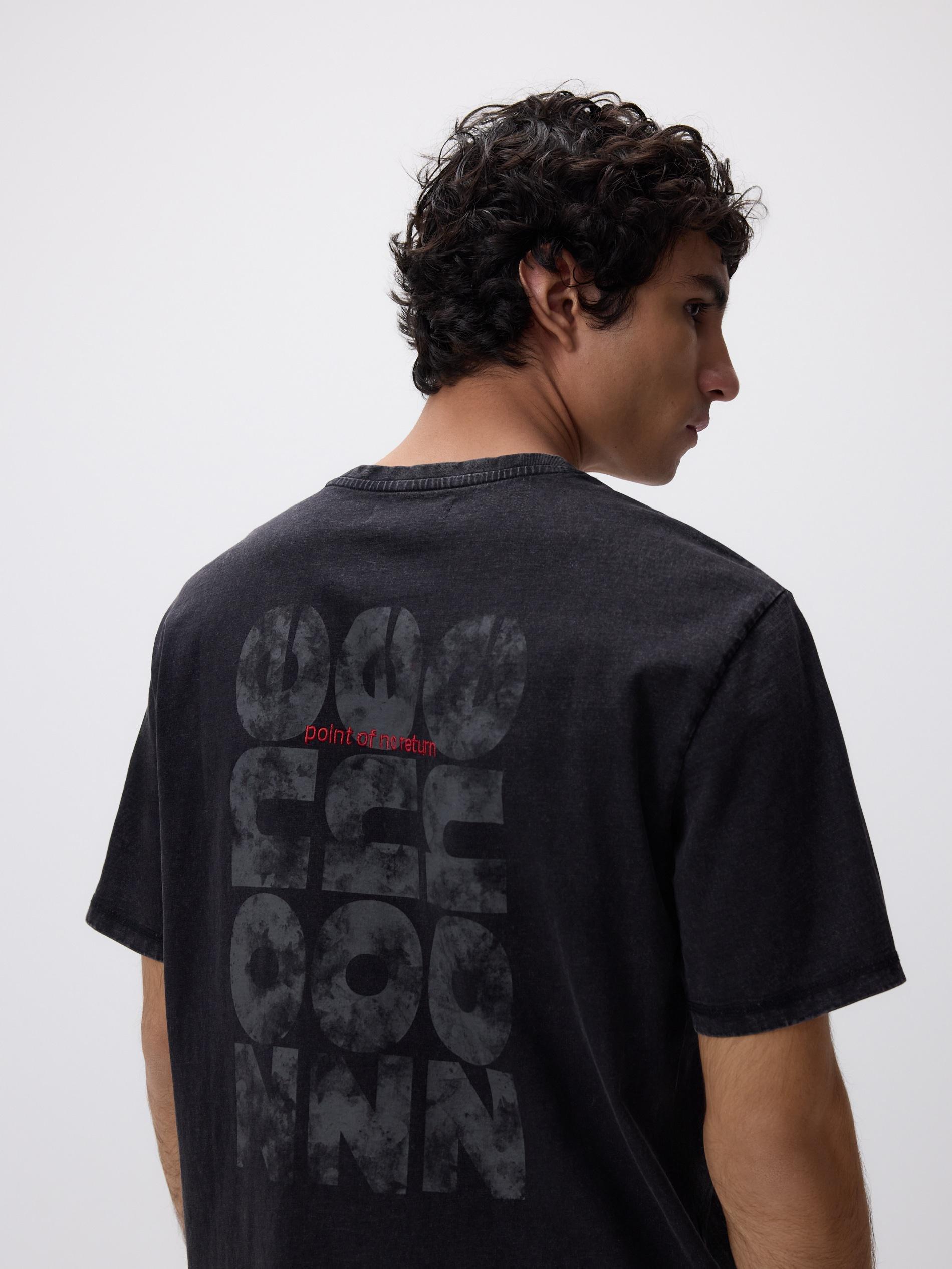 Black Regular Fit T-Shirt With Back Print, Black, large image number 0