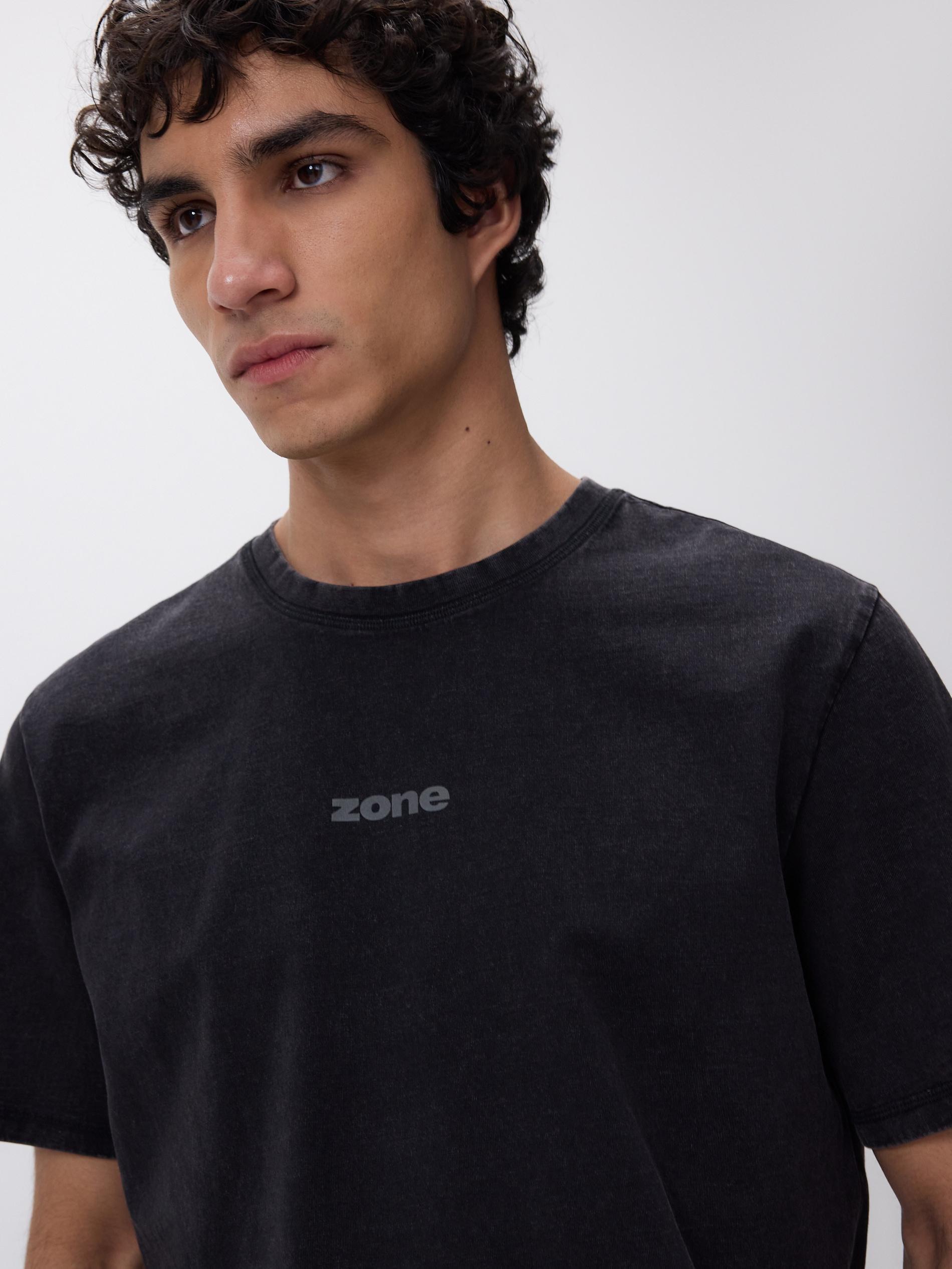 Black Regular Fit T-Shirt With Back Print, Black, large image number 1