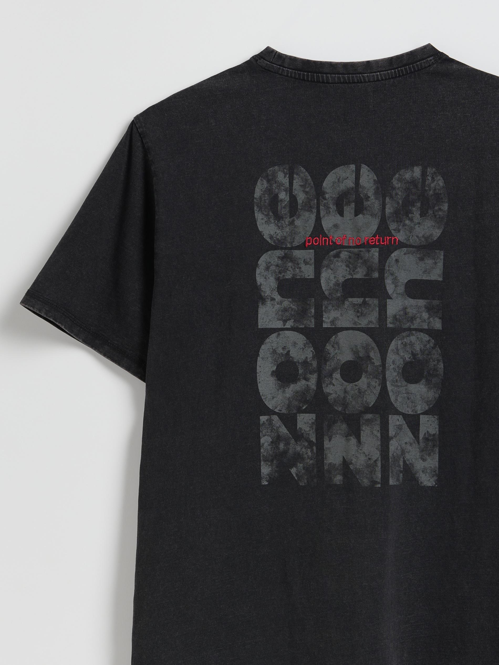 Black Regular Fit T-Shirt With Back Print, Black, large image number 5