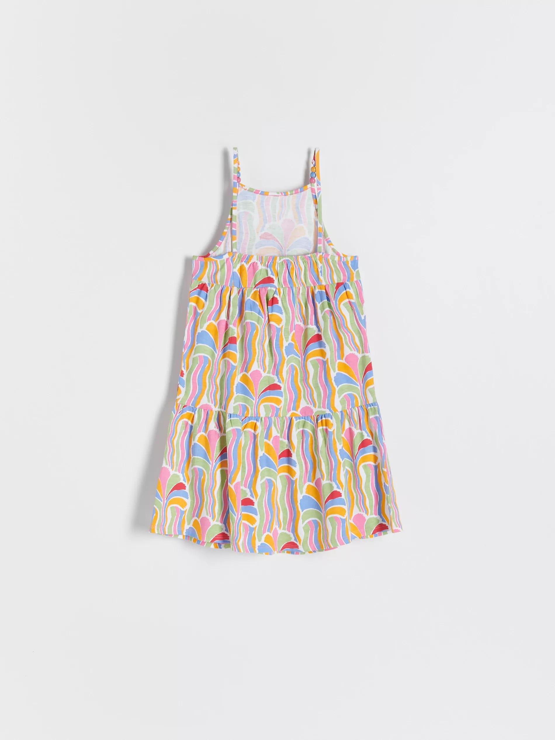Multicolor Dress With Decorative Shoulder Straps, Girls, , large image number 1