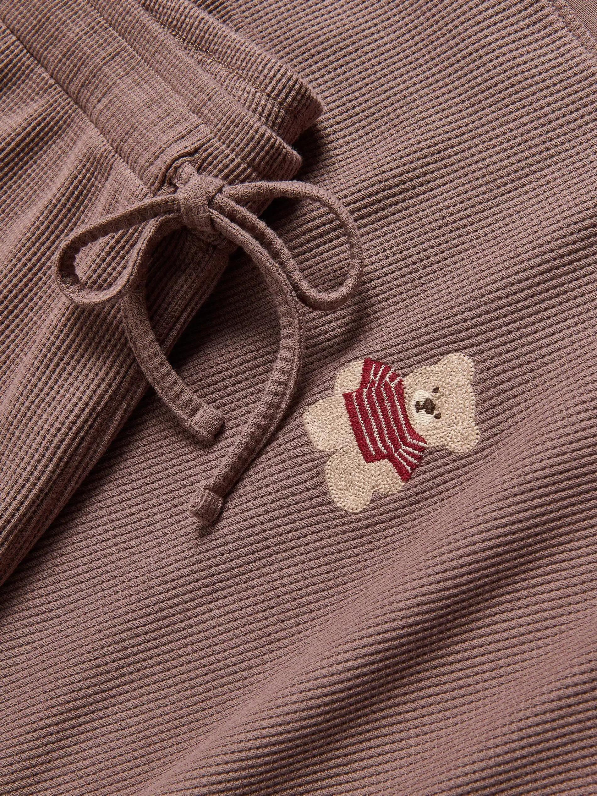 Brown Waffle Two-Piece Pajama, Brown, large image number 5