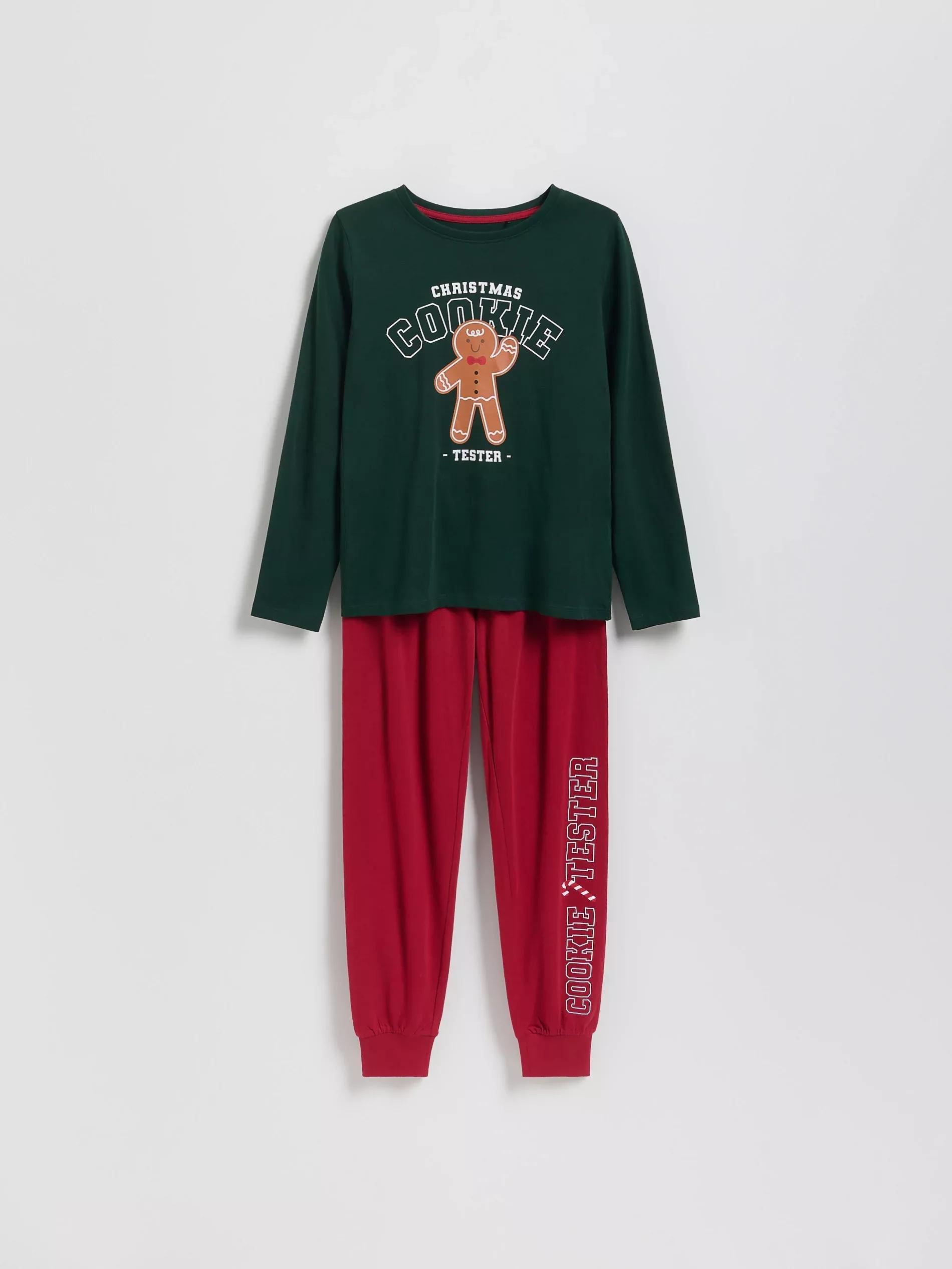 Green Festive Pyjamas, Khaki, large image number 0