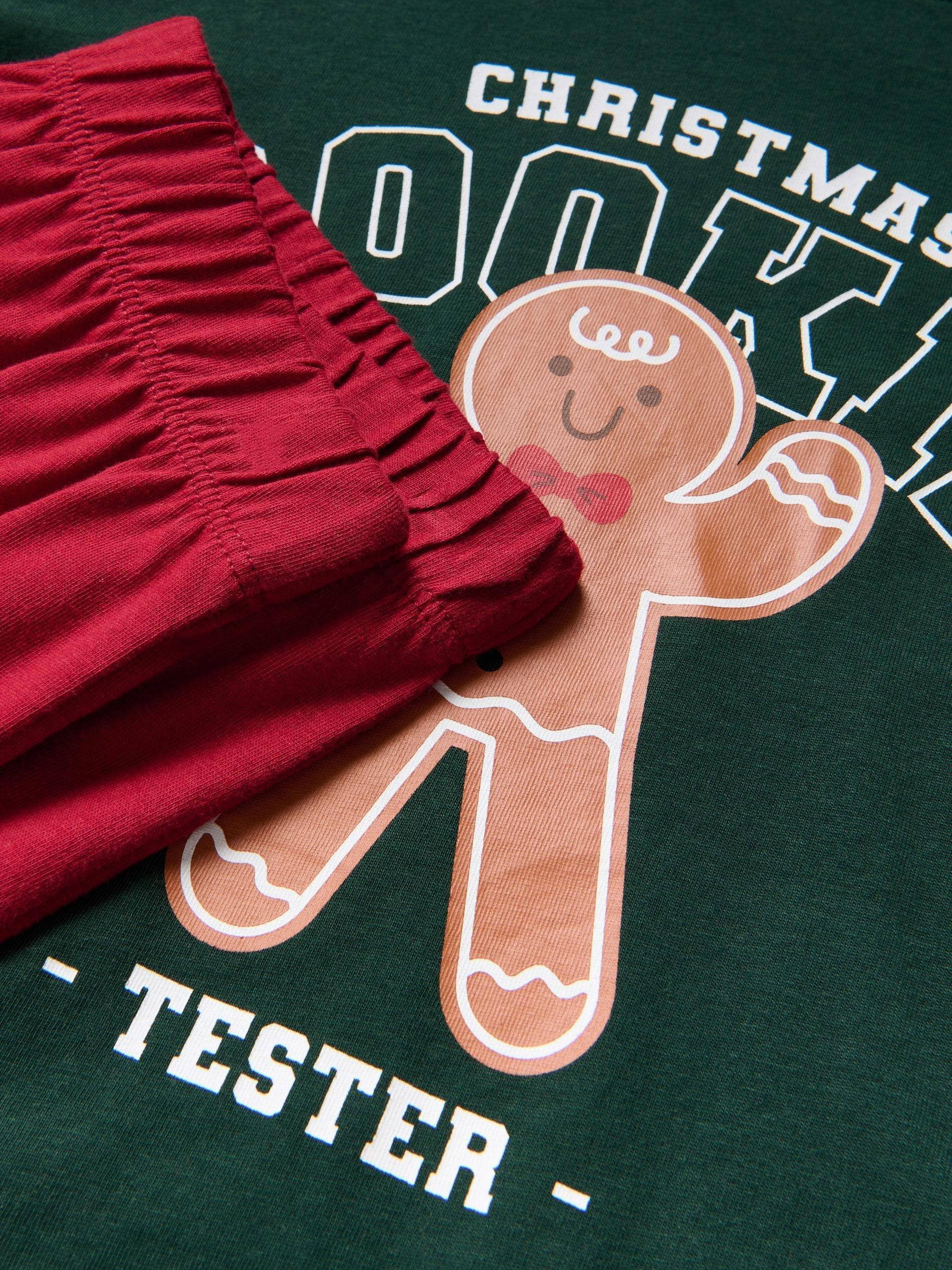 Green Festive Pyjamas, Khaki, large image number 1