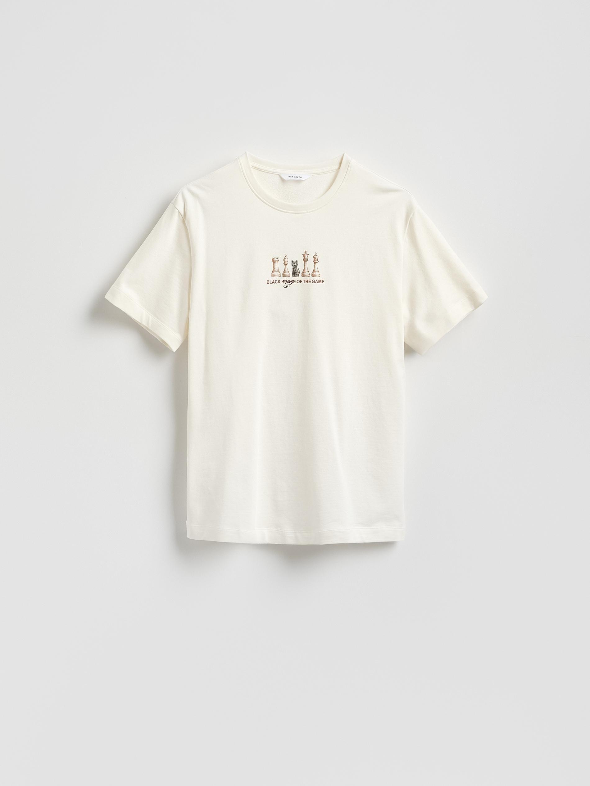 Cream Regular Fit Printed T-Shirt, Ivory, large image number 0