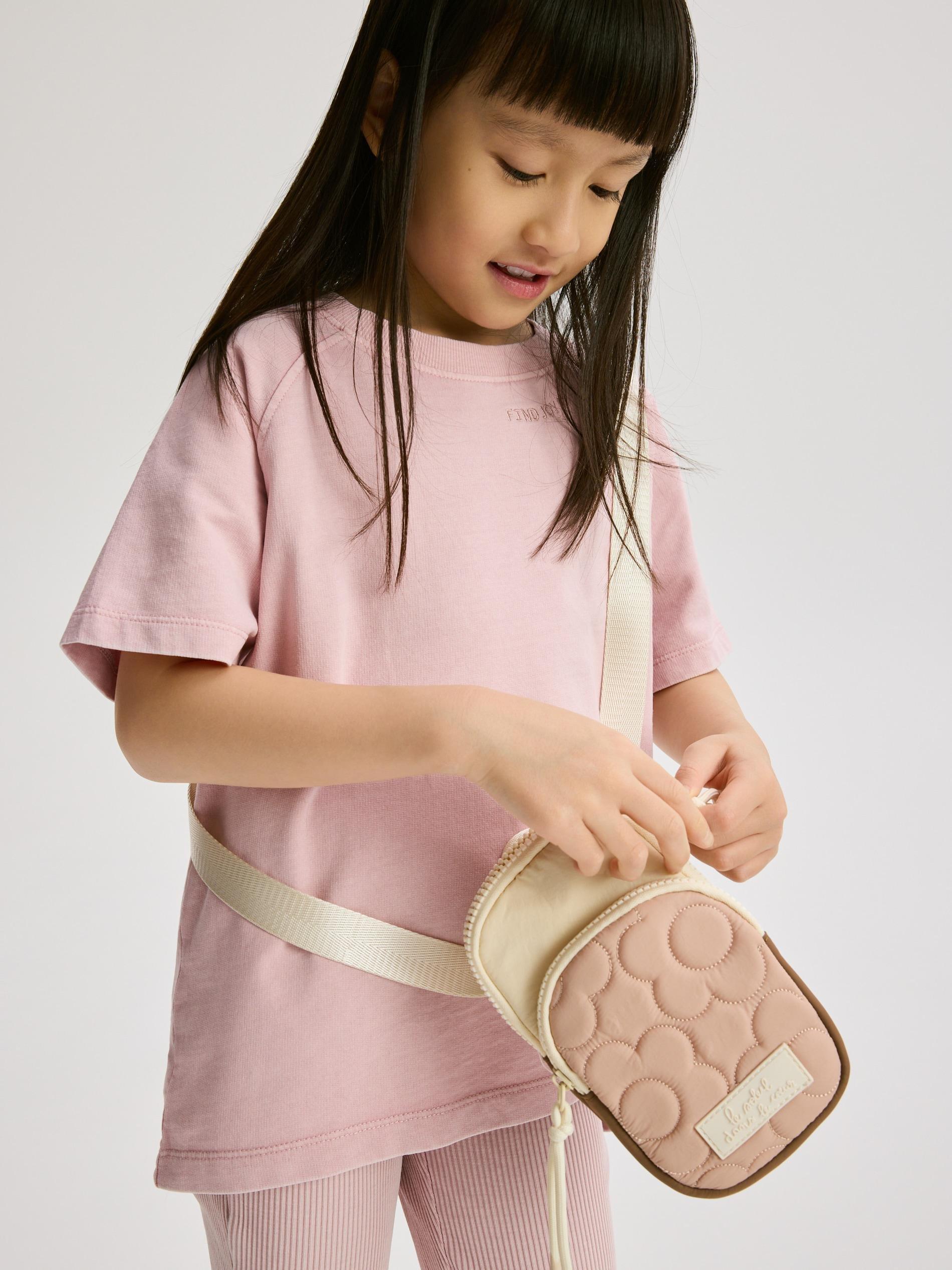 Beige Combined Fabrics Pouch Bag, Beige, large image number 4