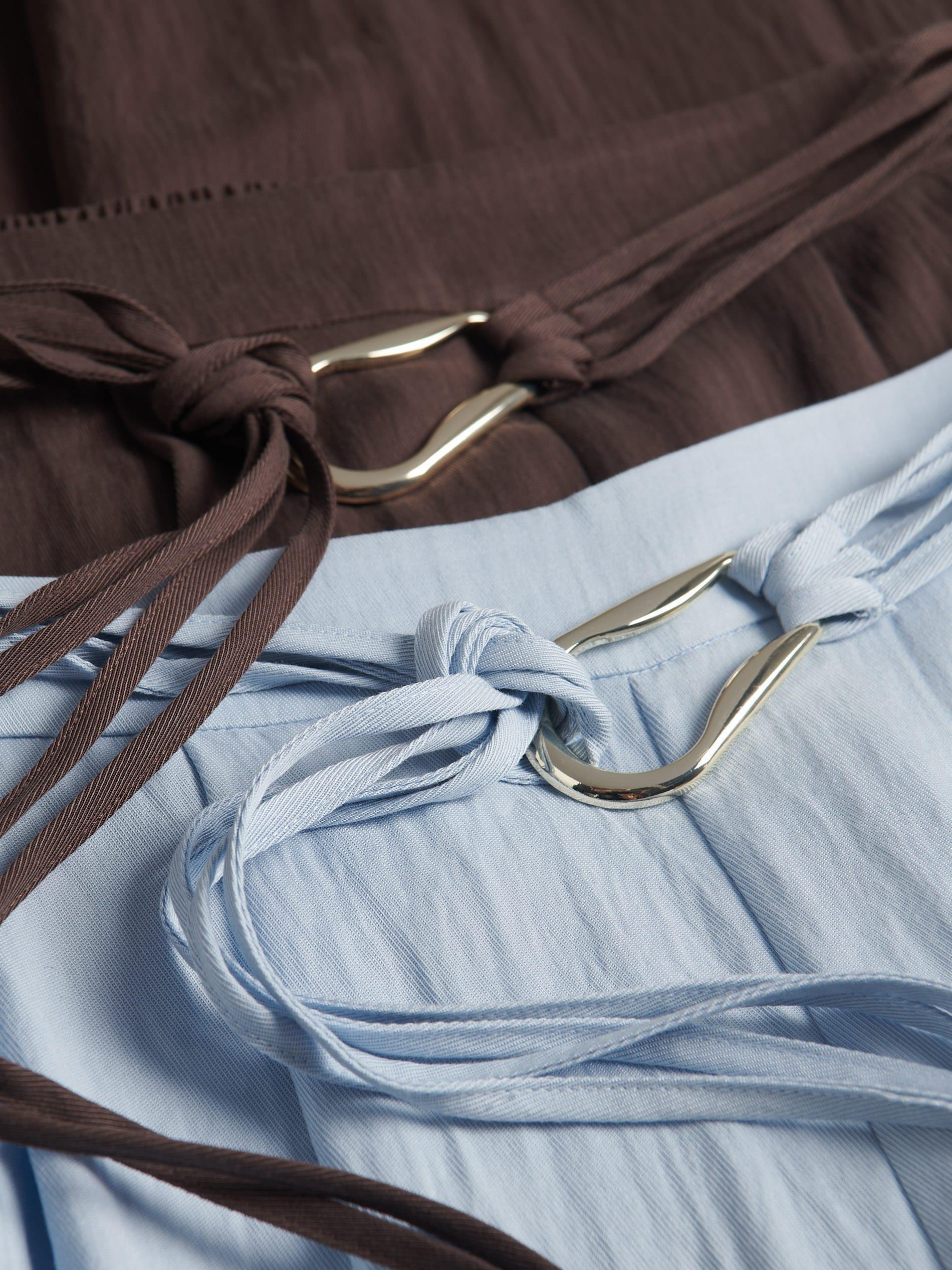 Brown Loose Trousers With Belt, Brown, large image number 5