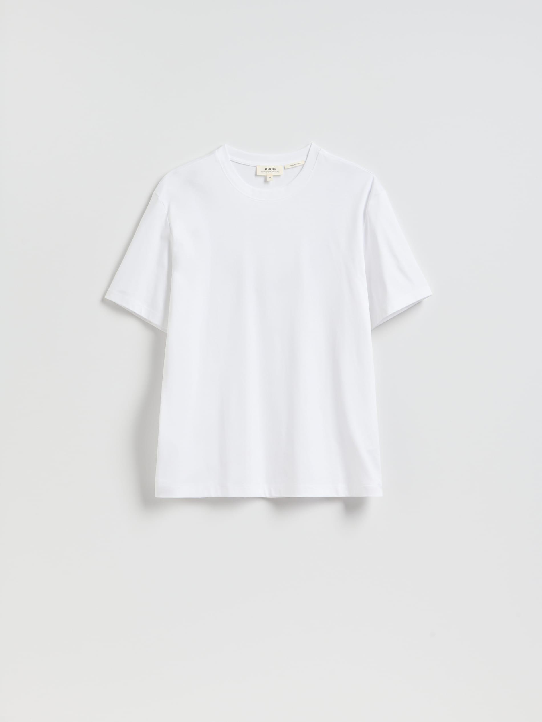 White Mercerised Organic Cotton Regular Fit T-Shirt, White, large image number 4