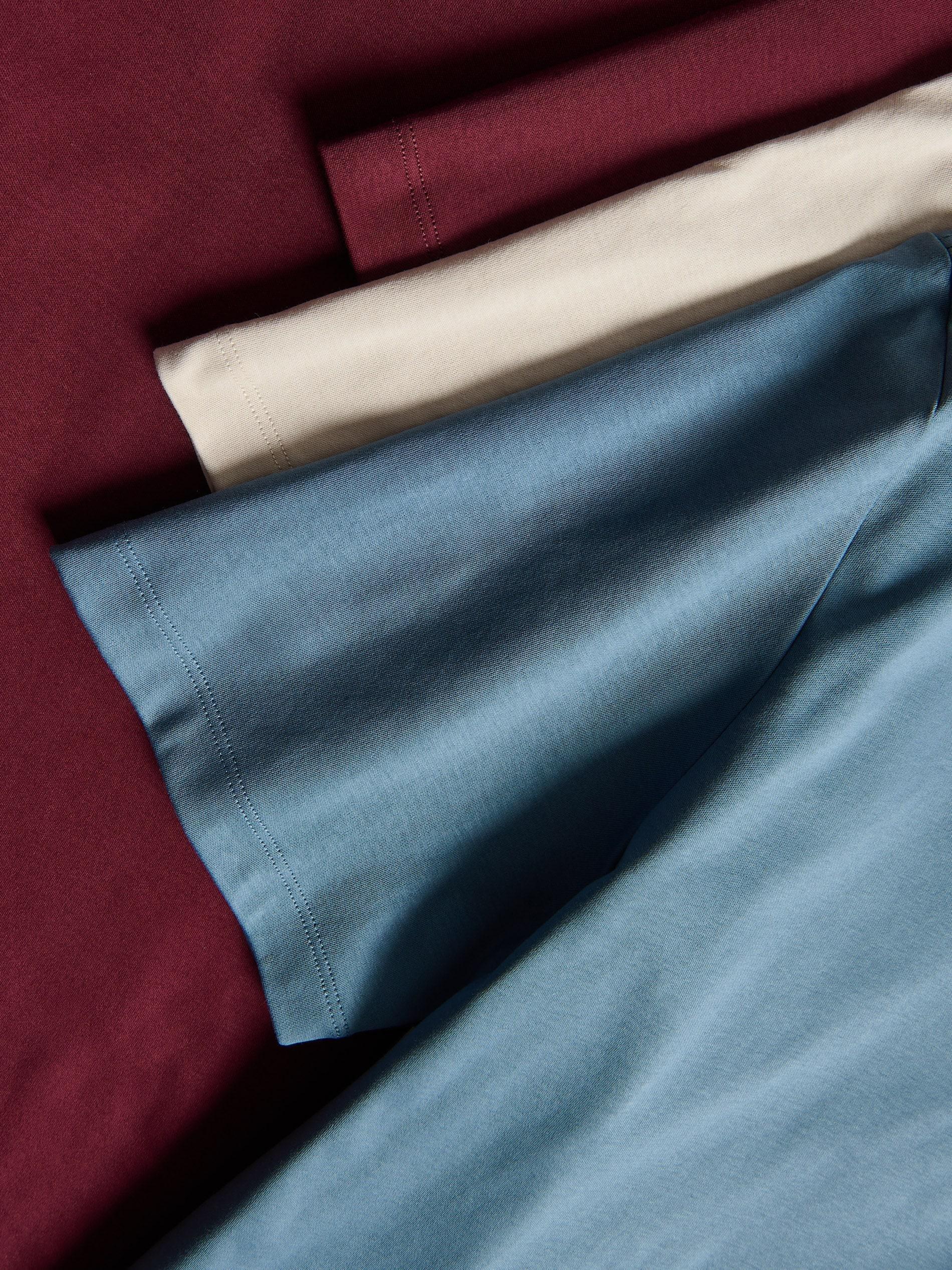 Maroon Mercerised Organic Cotton Regular Fit T-Shirt, Burgundy, large image number 5