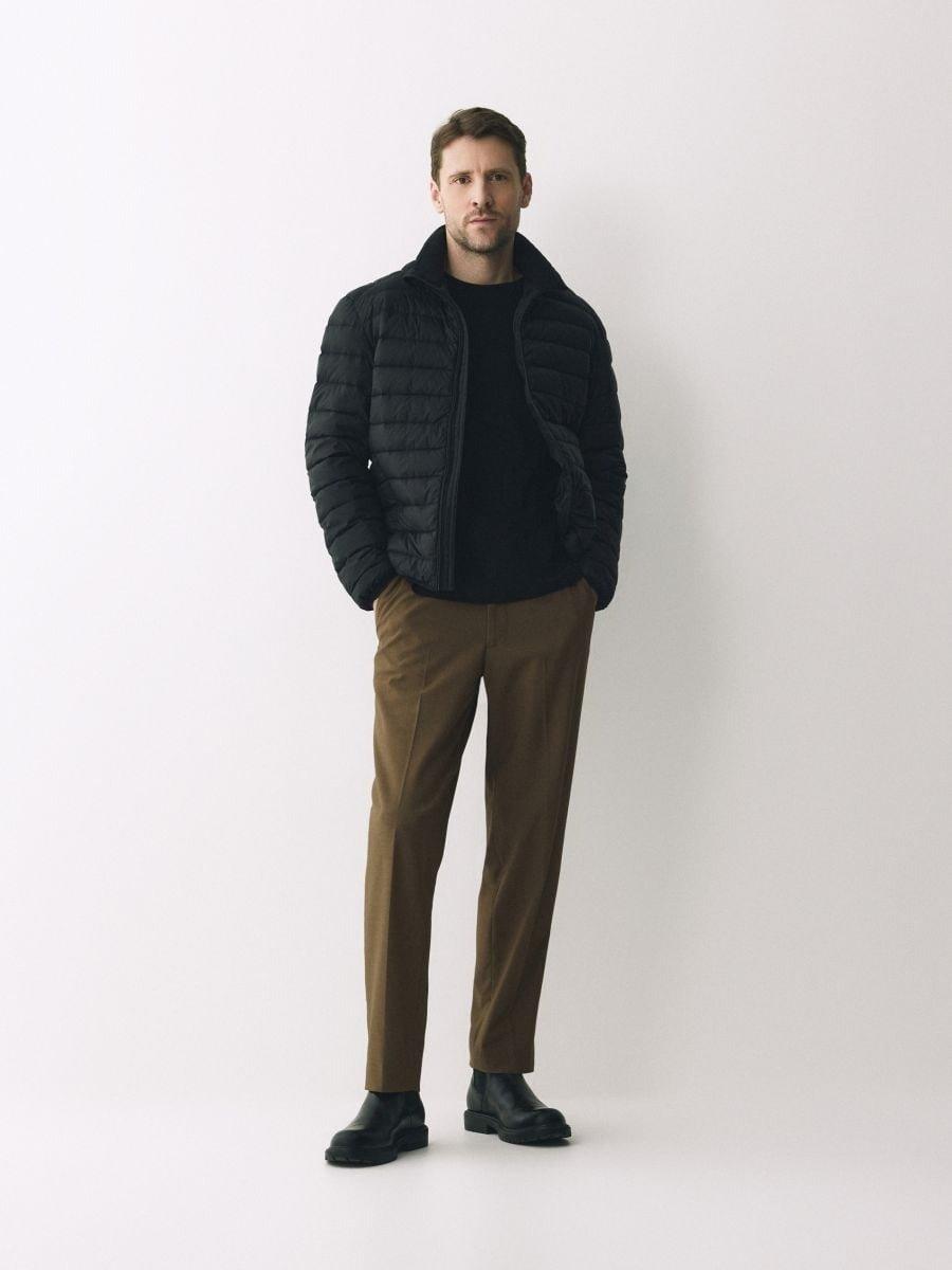 Black Mercerised Organic Cotton Regular Fit T-Shirt, Black, large image number 0