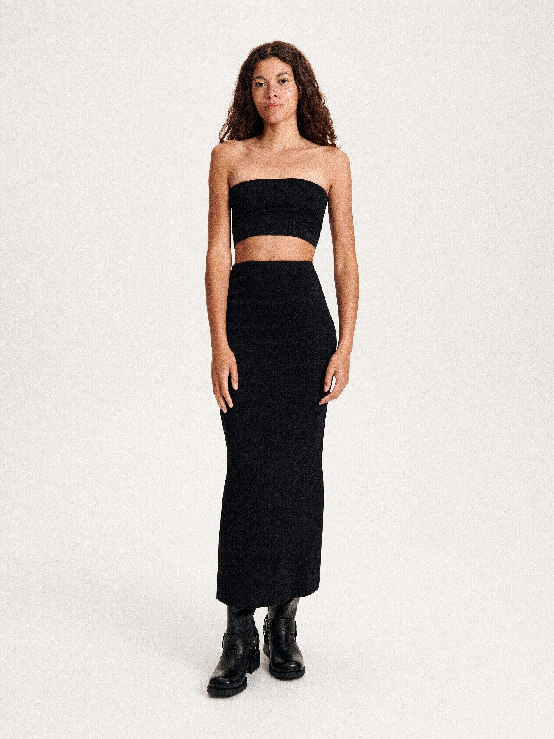 Black Plain Crop Top, , large image number 0