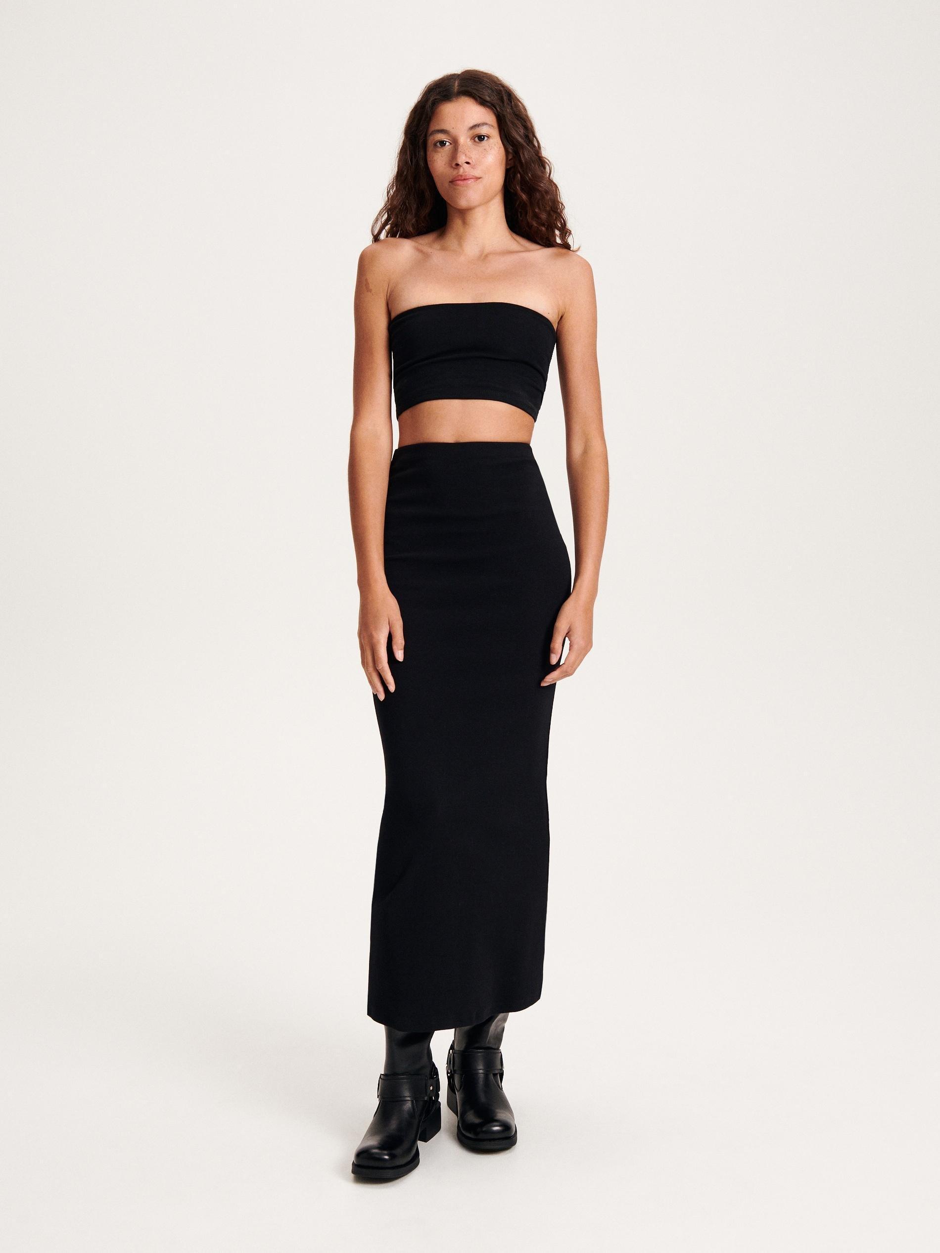 Black Plain Crop Top, , large image number 2