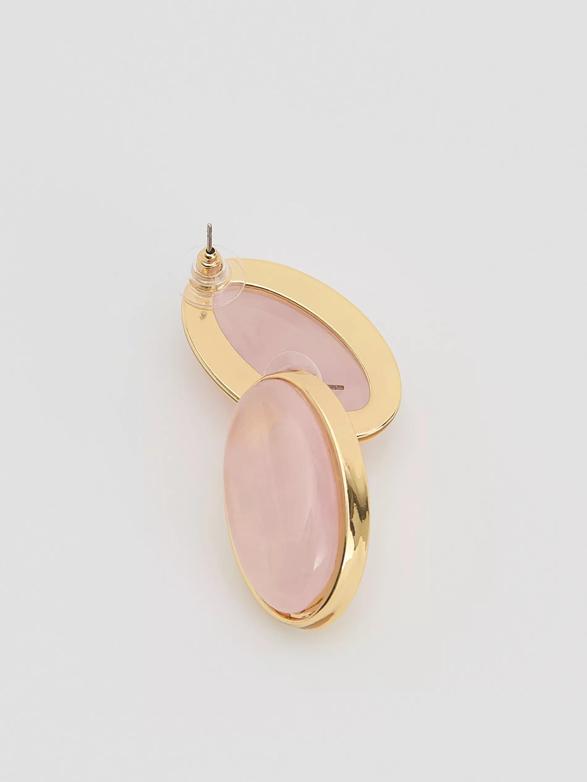 Pink Earrings With Decorative Stones, Pink, large image number 2
