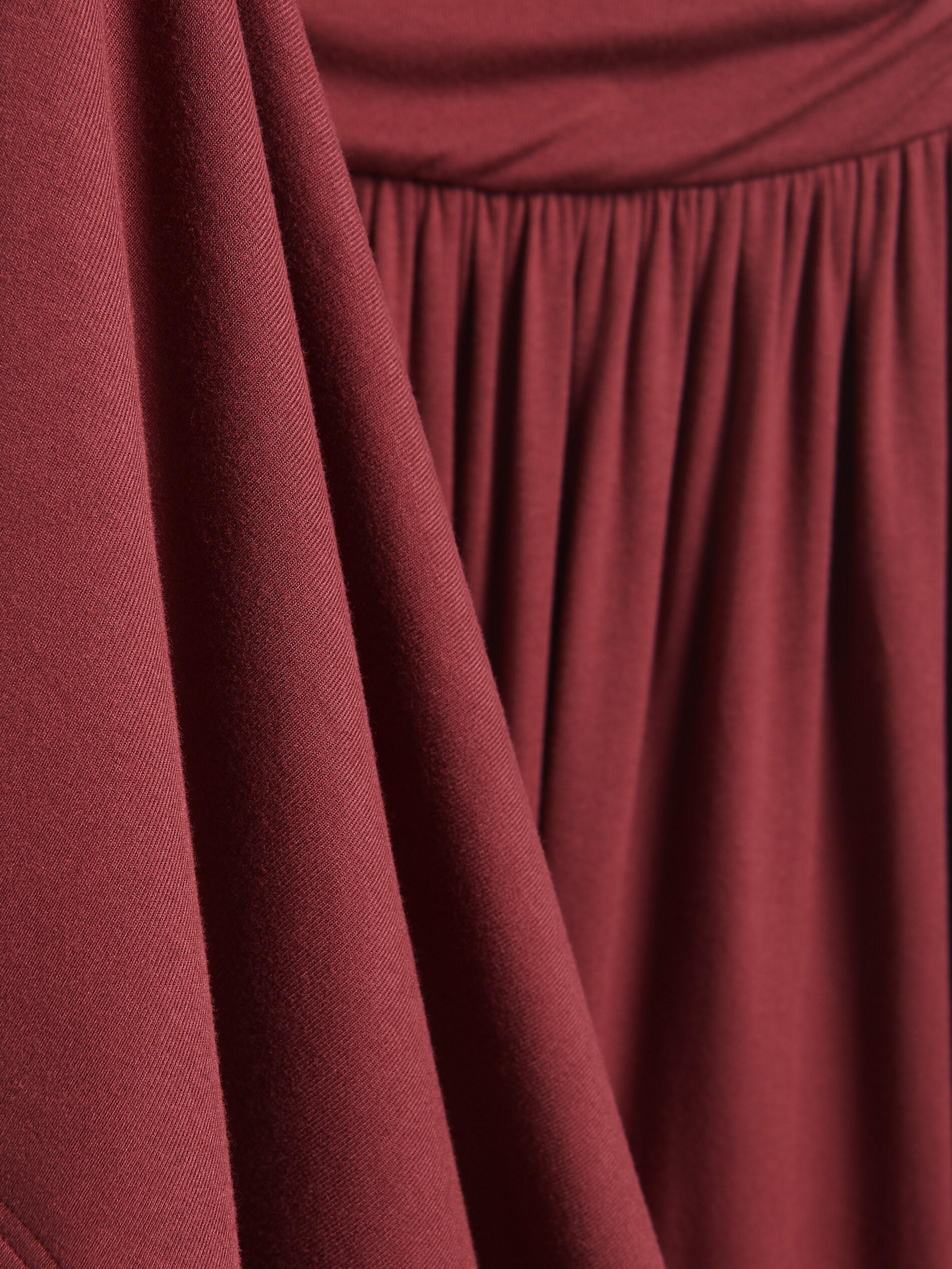 Maroon Viscose Rich Maxi Skirt, Burgundy, large image number 4