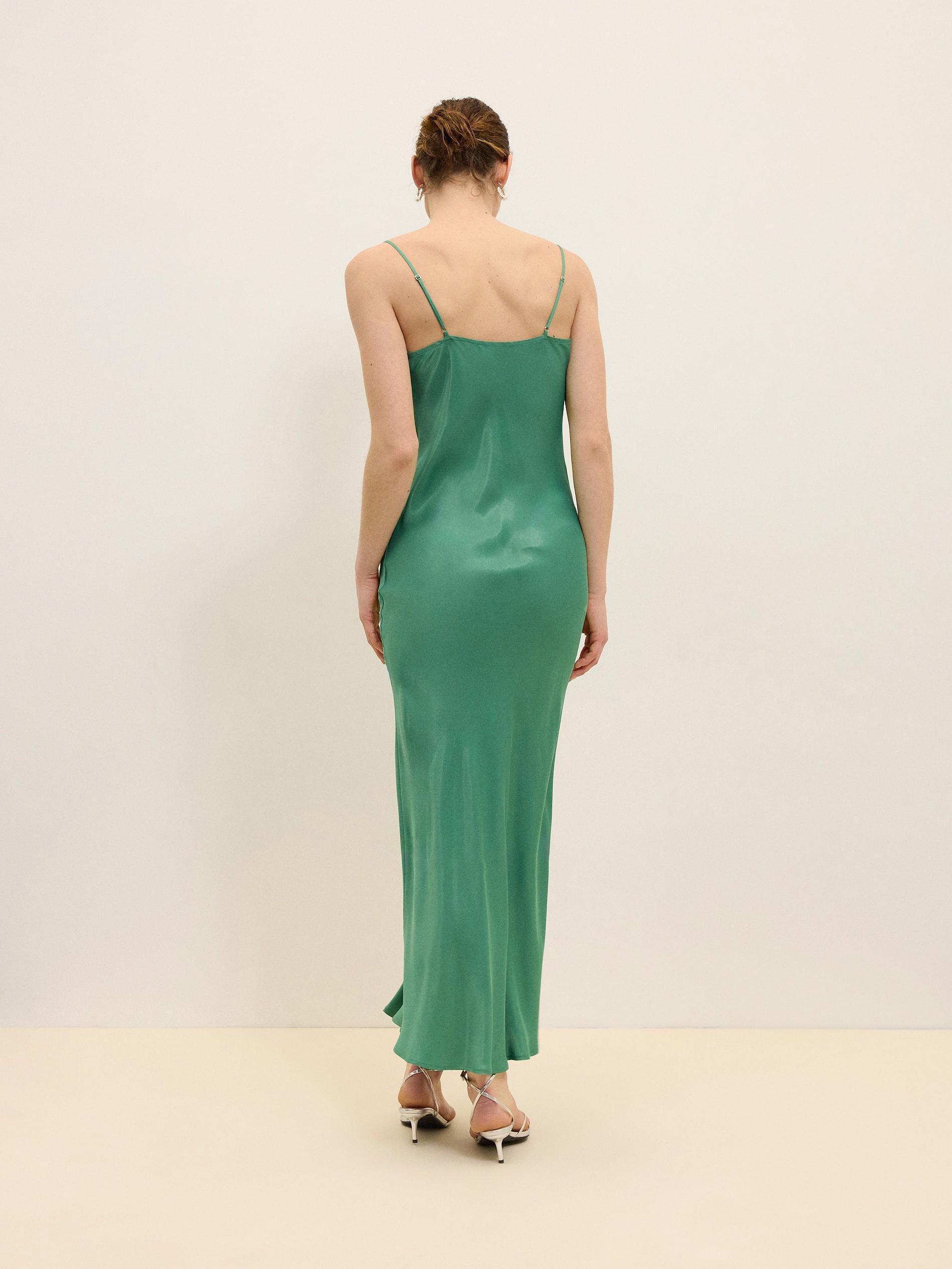 Green Viscose Rich Maxi Dress, , large image number 5