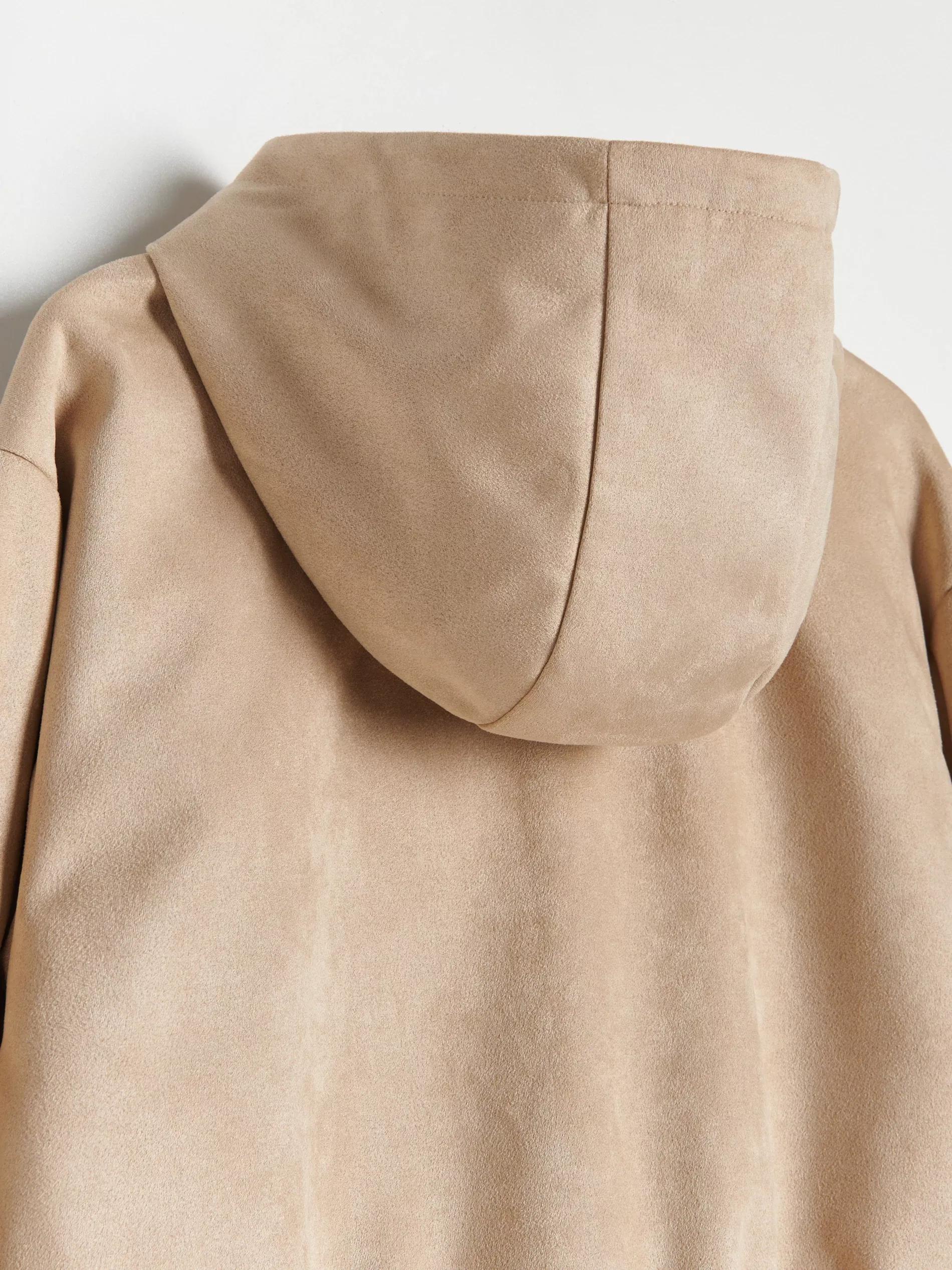 Beige Bomber Jacket With Fringes, , large image number 4