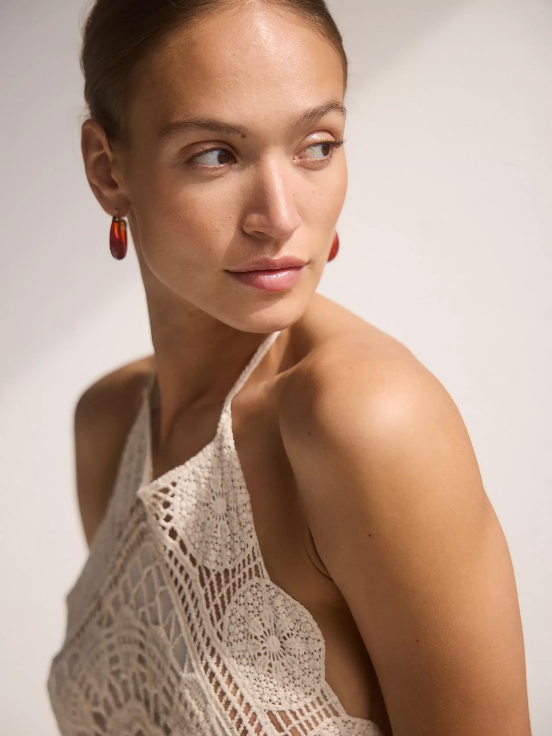 Orange Circular Drop Earrings, Orange, large image number 0