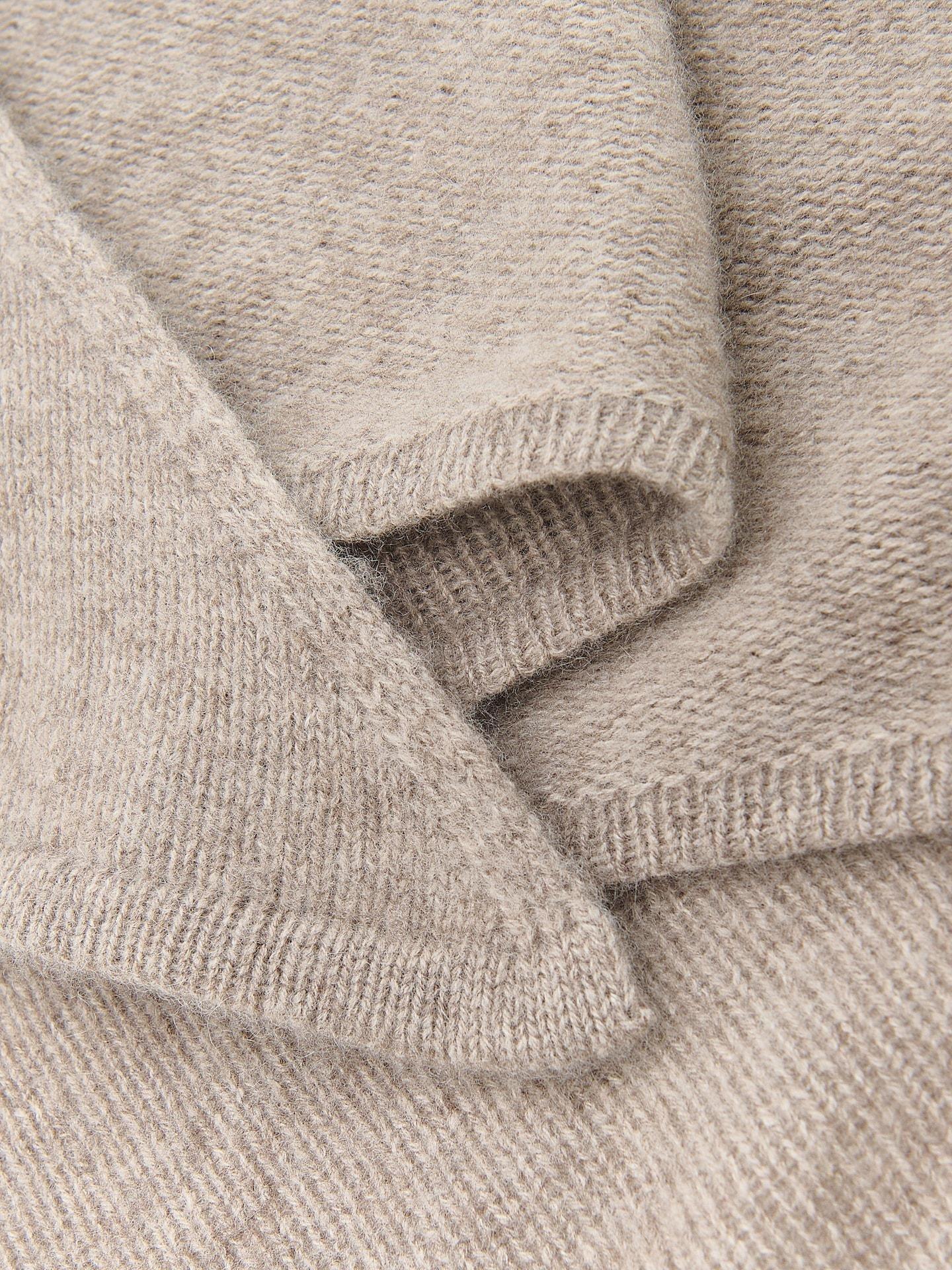 Brown Scarf With Wool And Cashmere, Grey, large image number 2