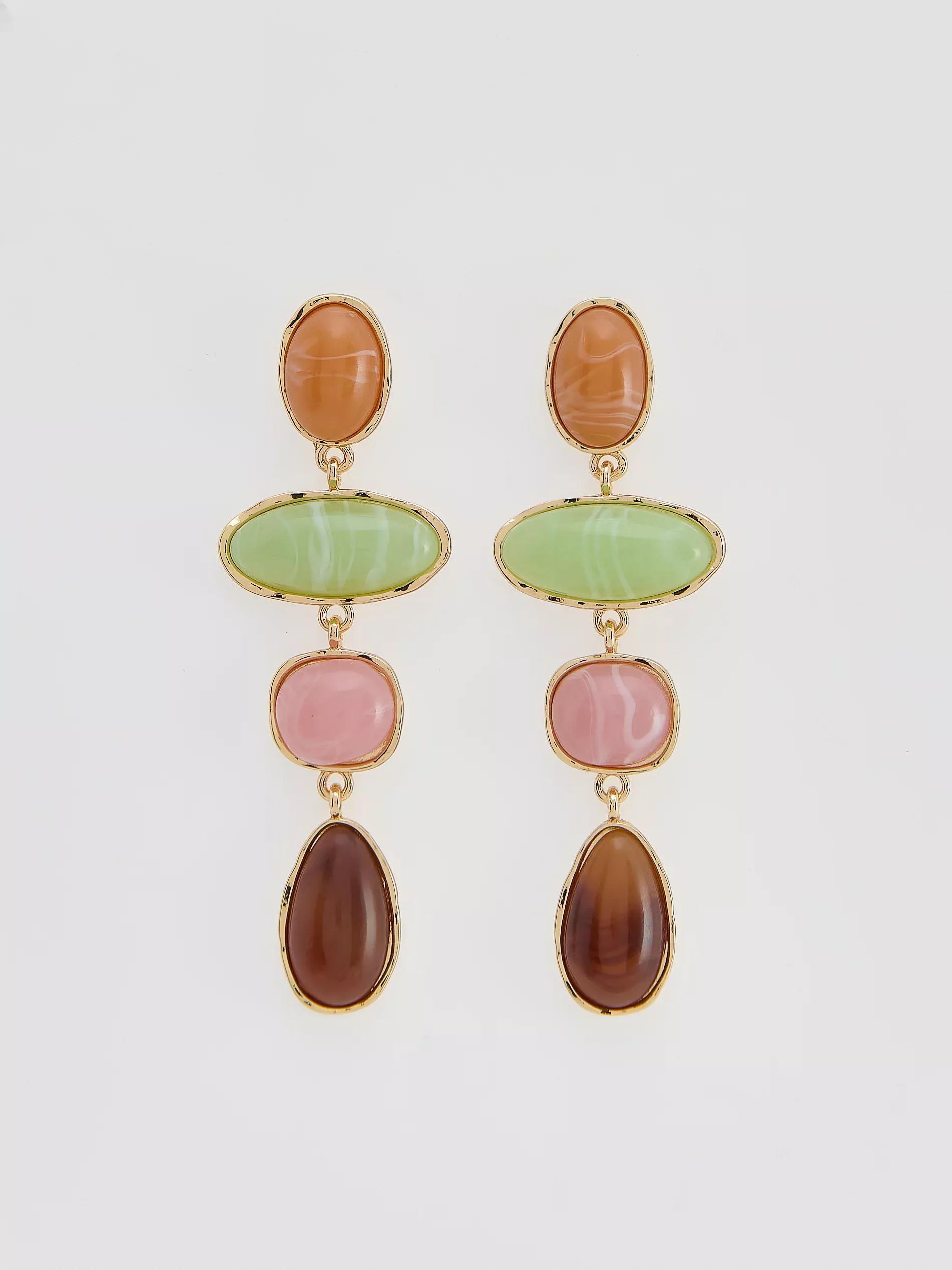 Multicolour Dangle Earrings, Multicolor, medium