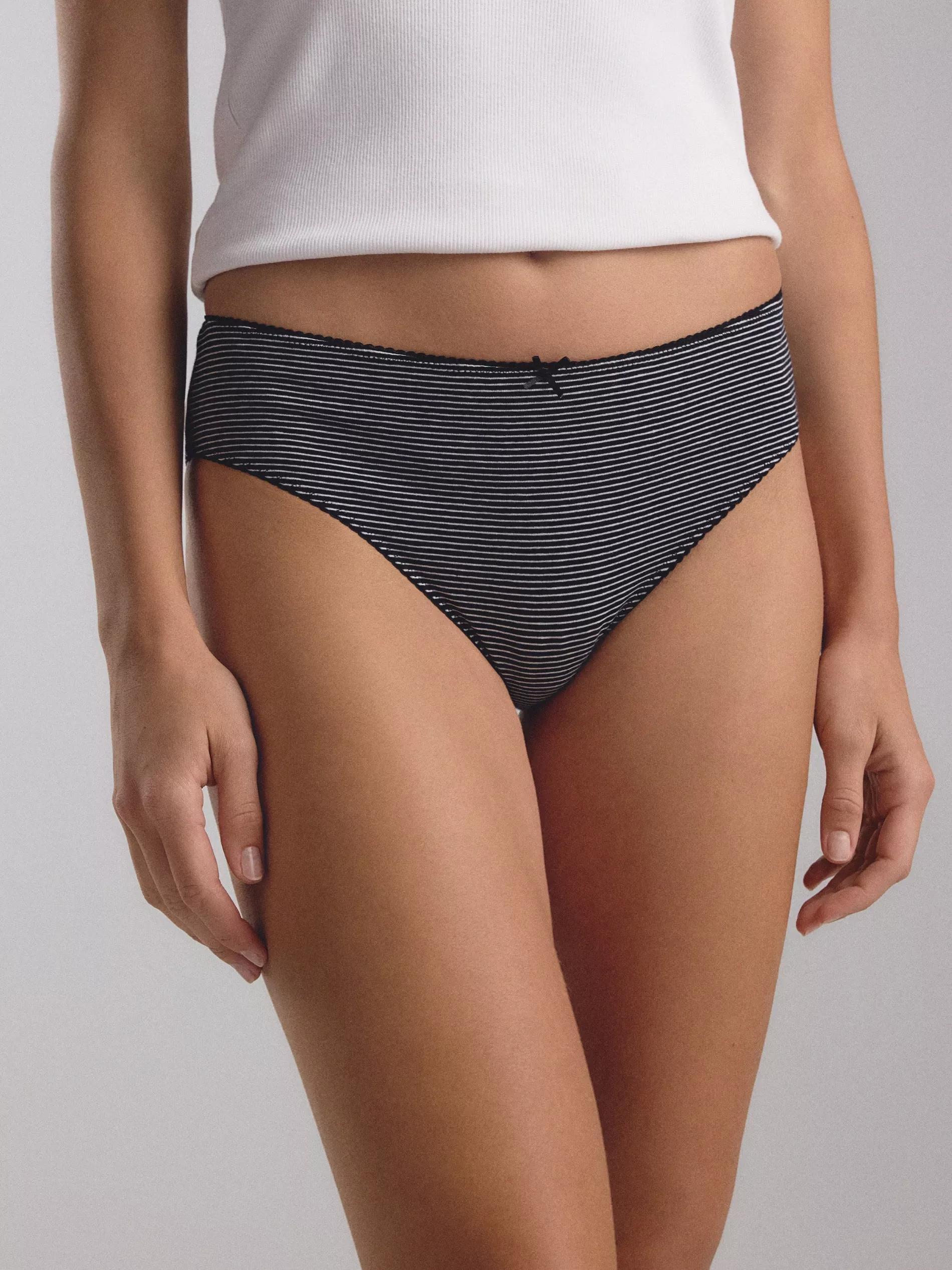 Black Cotton Rich Bikini Style Knickers 3 Pack, Black, medium