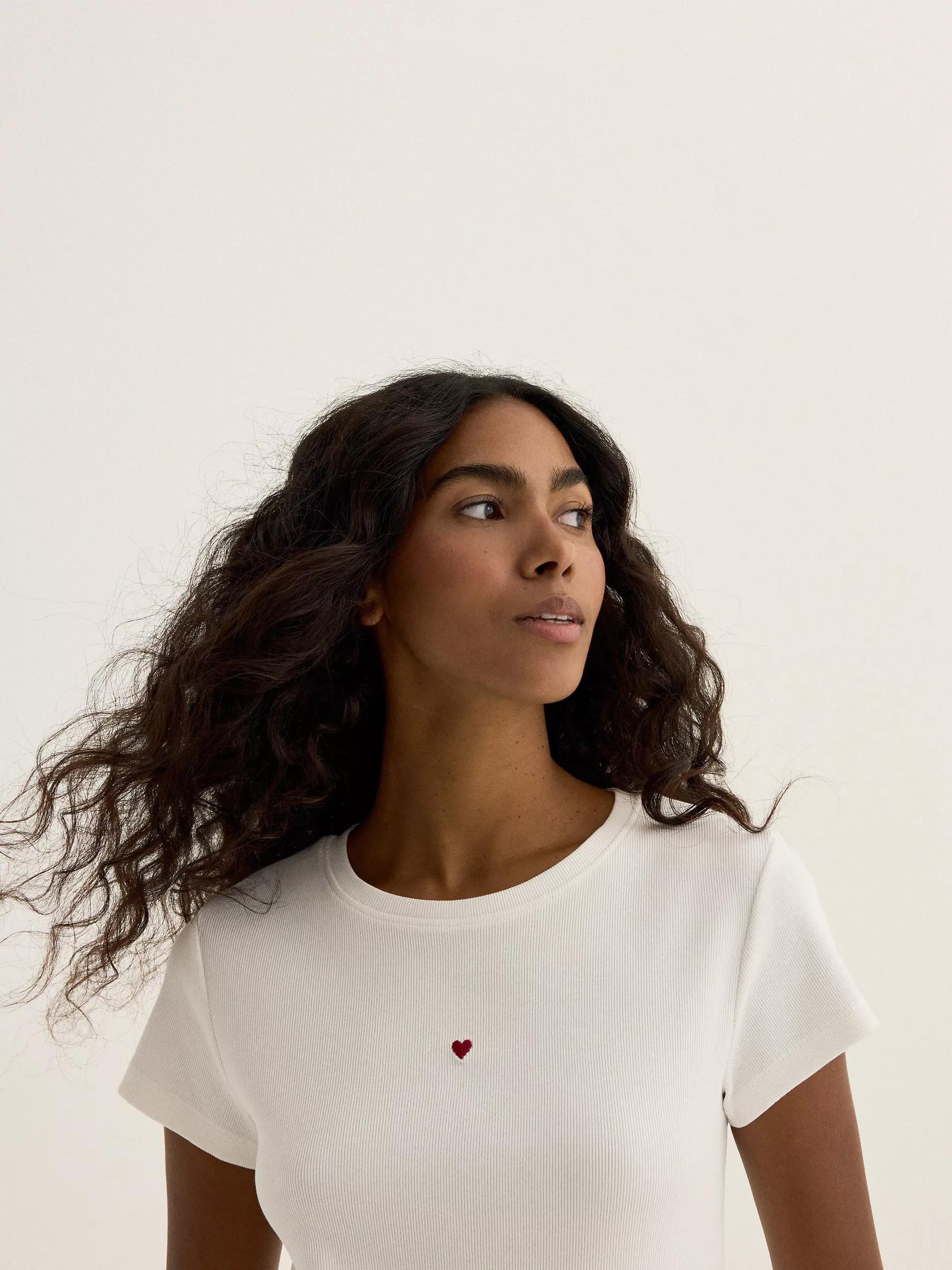 Cream Two Piece Pyjama Set With Heart Print, Ivory, large image number 1