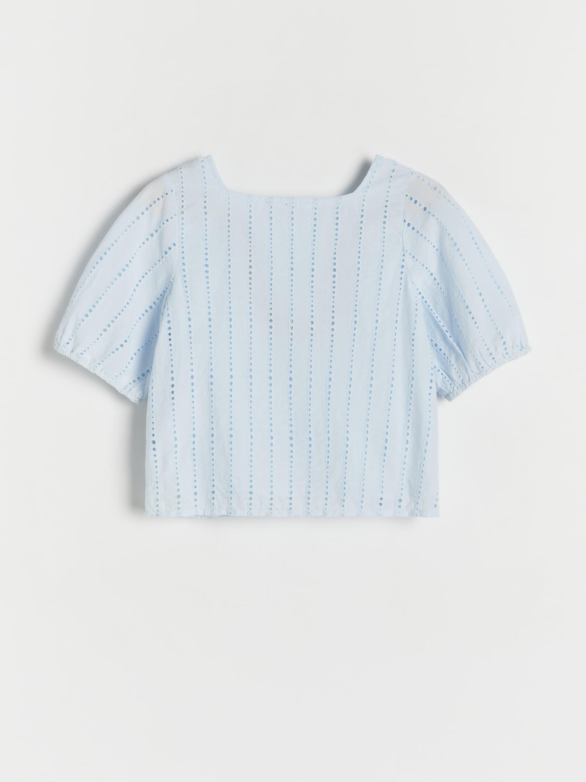 Blue Openwork Blouse, Kids Girls, , large image number 2
