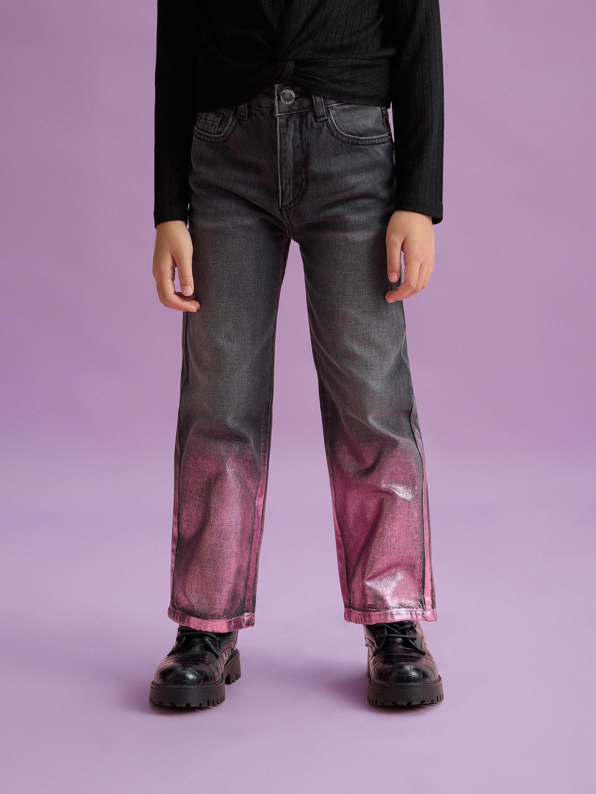 Grey Jeans Trousers,Kids Girl, , large image number 1
