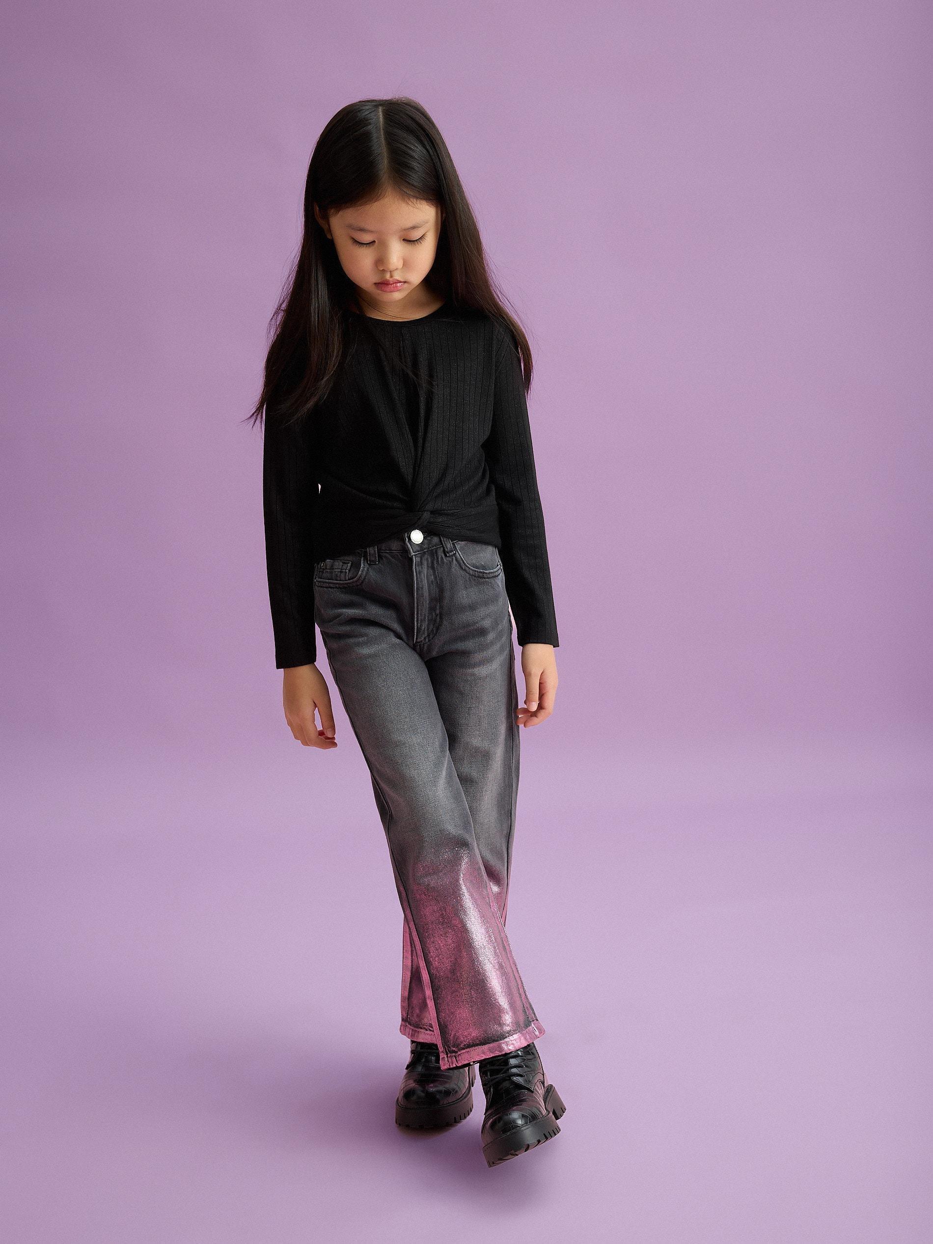Grey Jeans Trousers,Kids Girl, , large image number 2