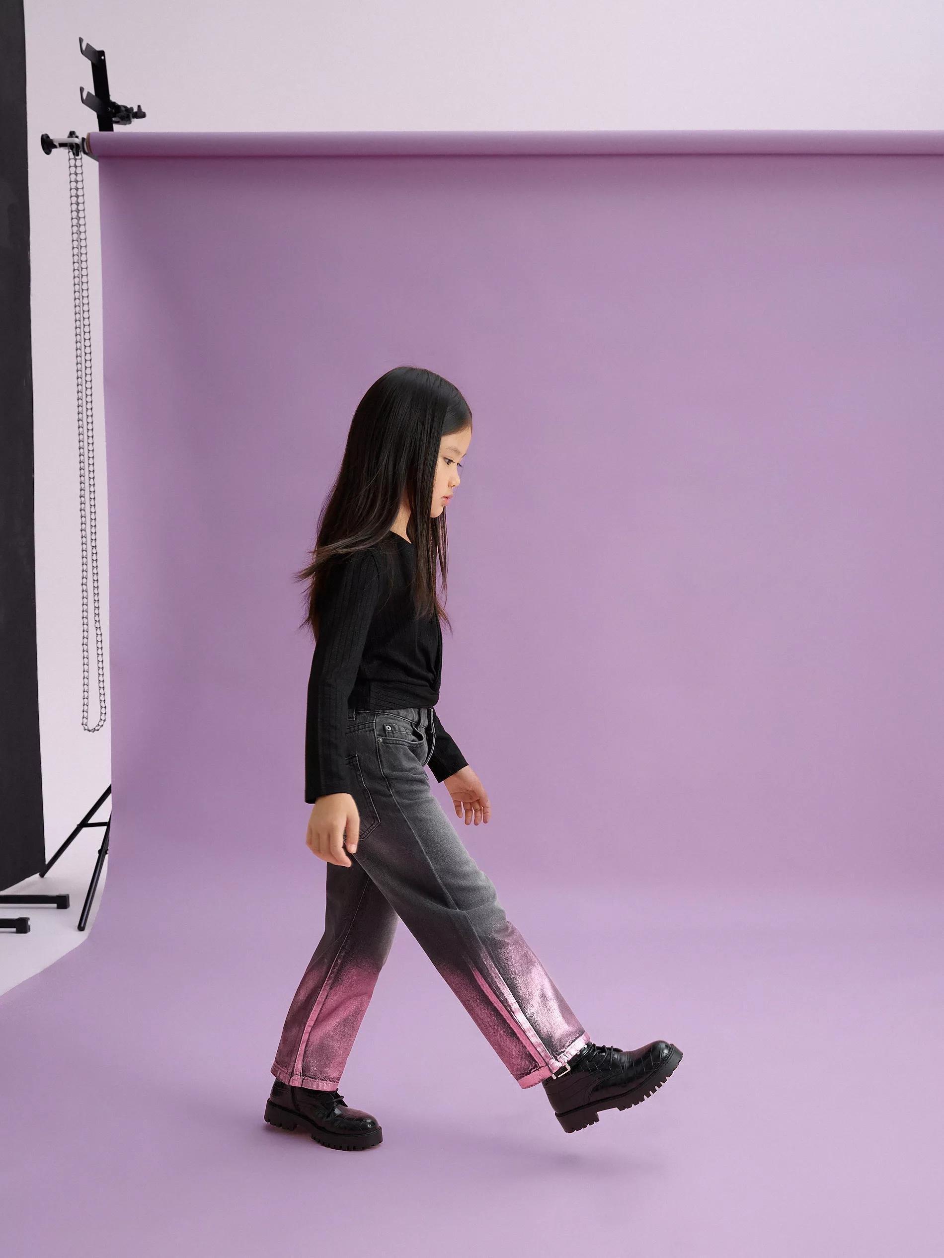 Grey Jeans Trousers,Kids Girl, , large image number 3