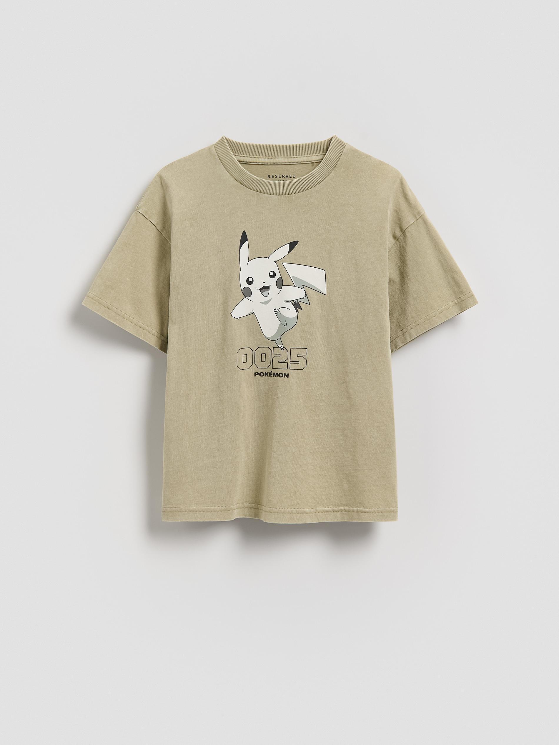 Beige Pokemon Cotton T-Shirt, Beige, medium