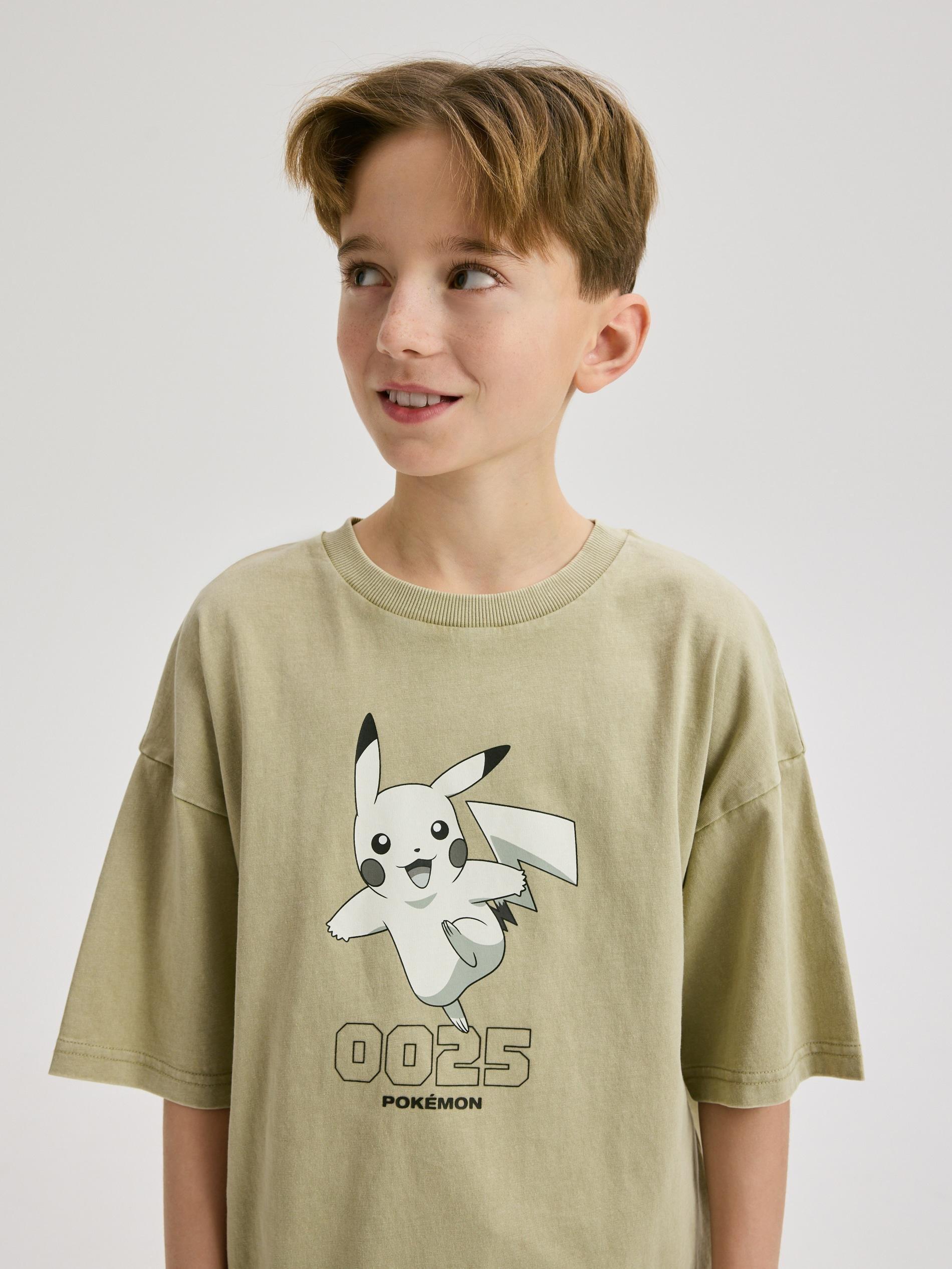 Beige Pokemon Cotton T-Shirt, Beige, large image number 3