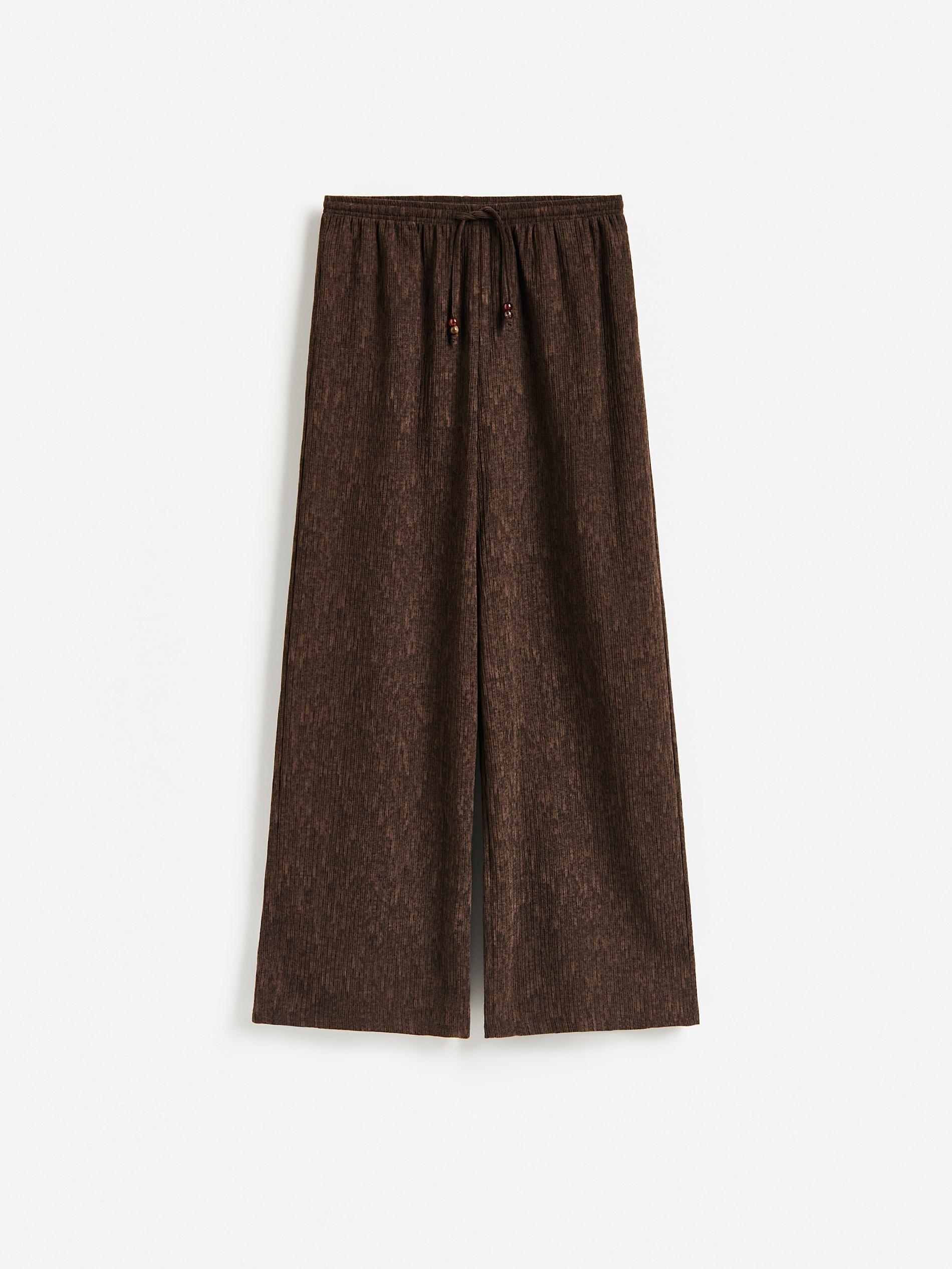 Brown Structural Jersey Trousers, Brown, large image number 4