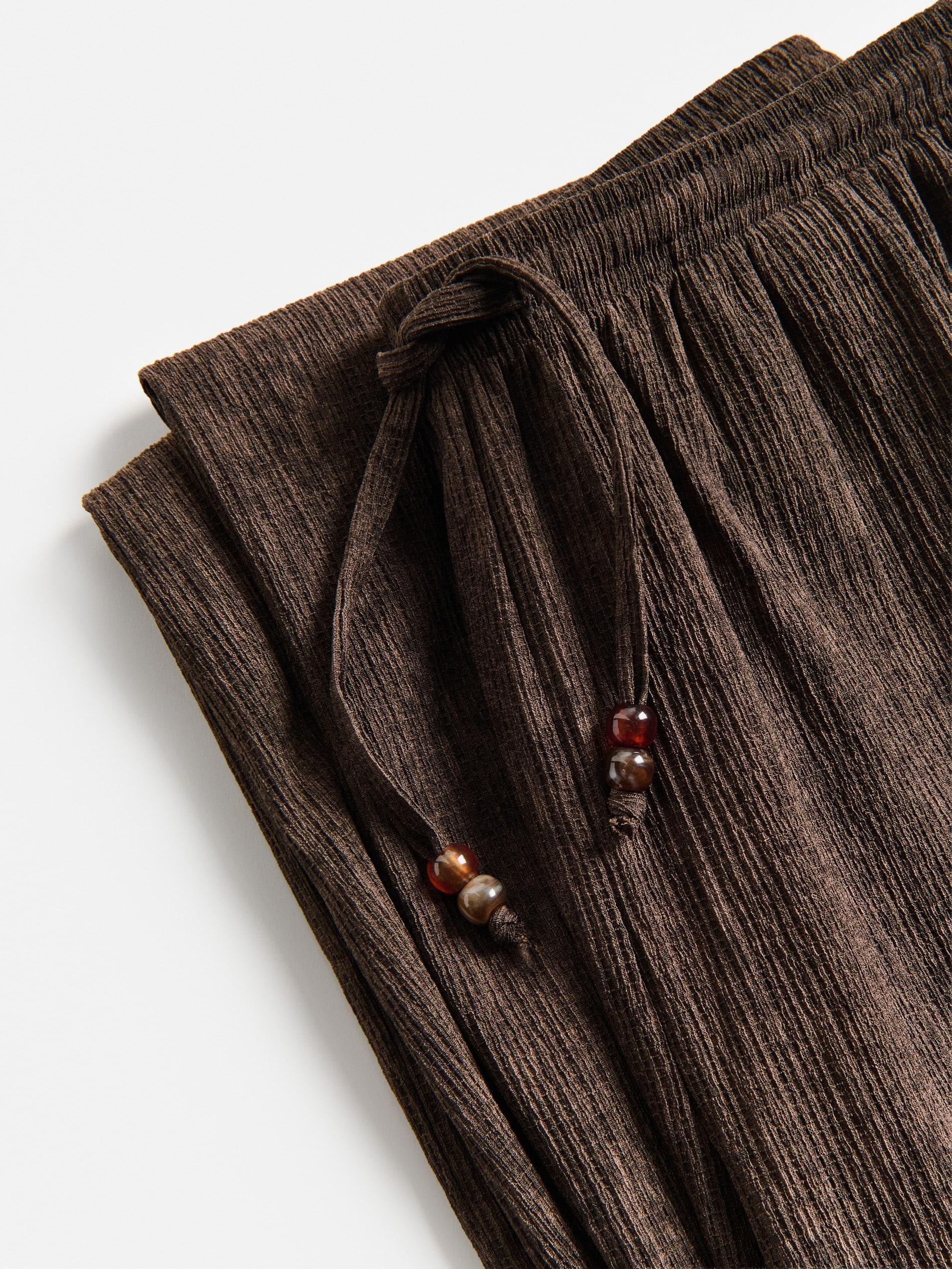 Brown Structural Jersey Trousers, Brown, large image number 5
