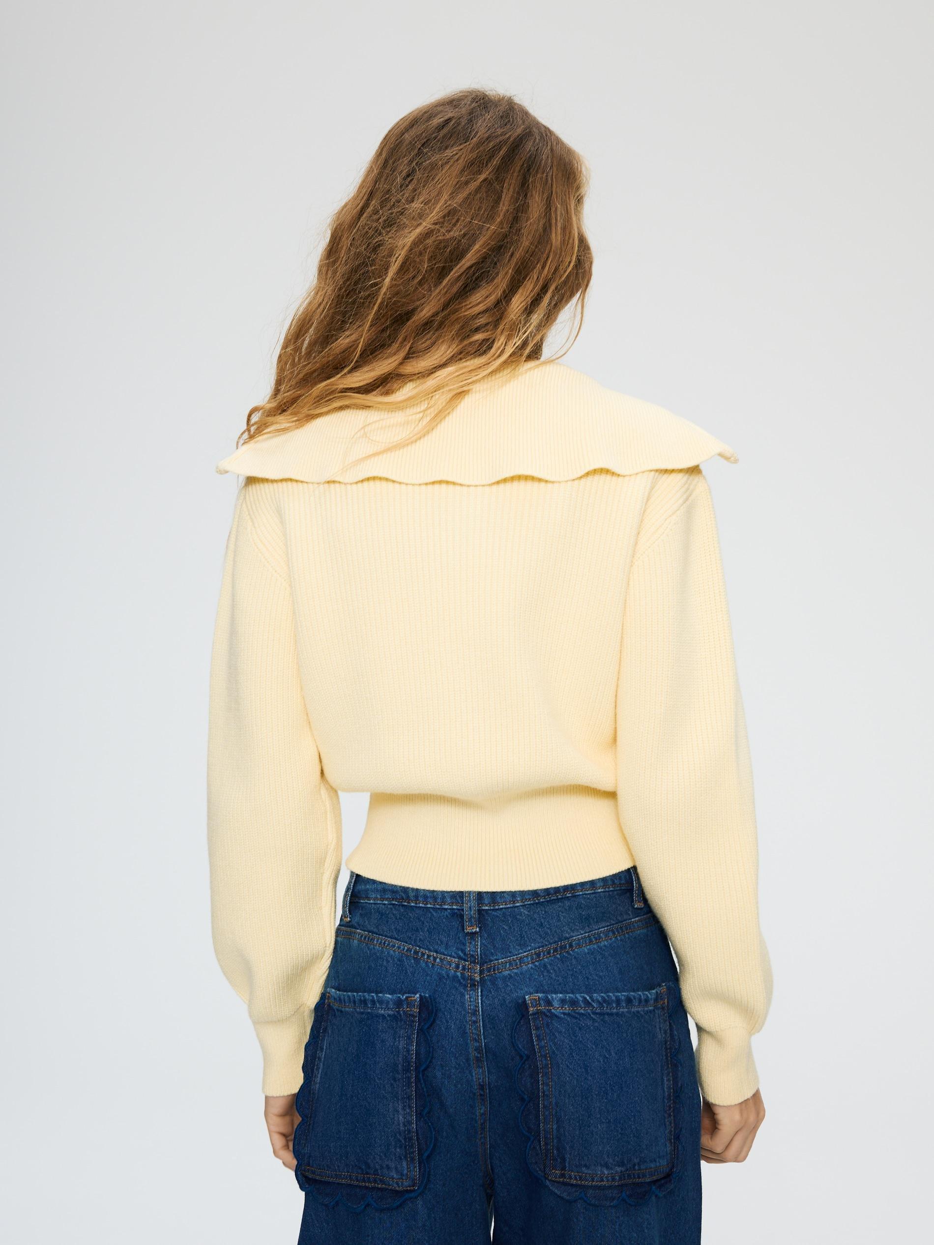 Yellow Cardigan With Zip Fastening, Yellow, large image number 4