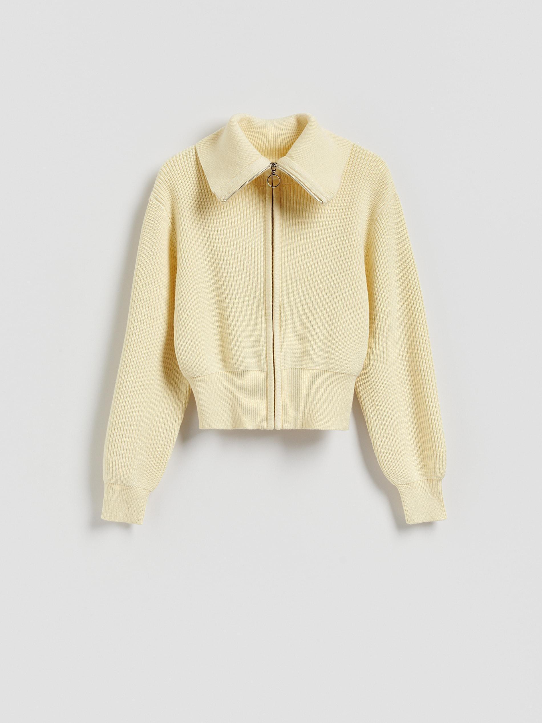 Yellow Cardigan With Zip Fastening, Yellow, large image number 5