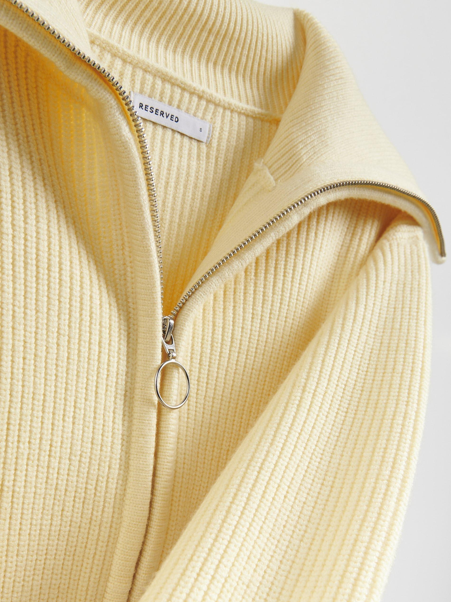 Yellow Cardigan With Zip Fastening, Yellow, large image number 6