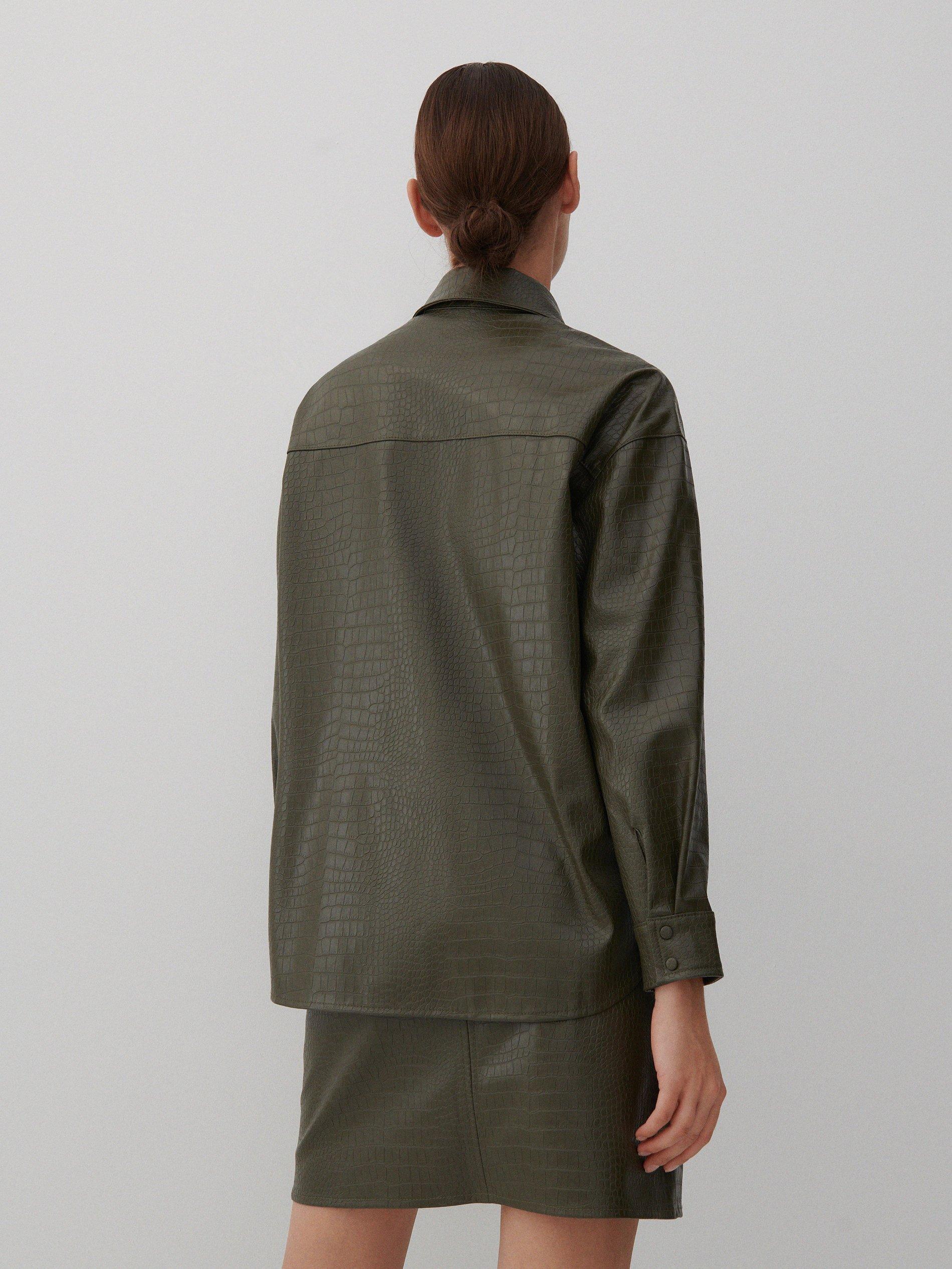 Green Faux Leather Shirt, Women, , large image number 5