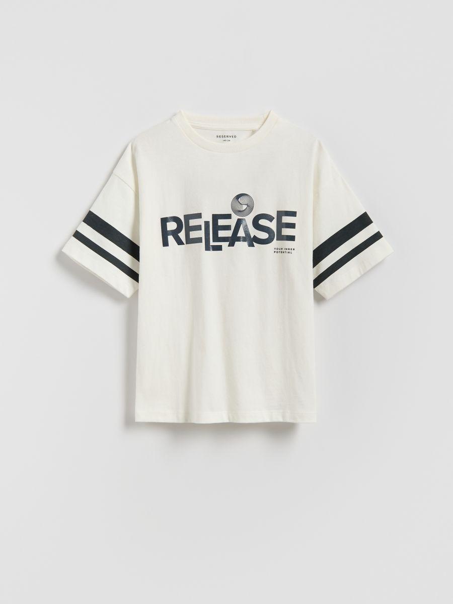 Cream T-Shirt, Kids Boys, Ivory, medium