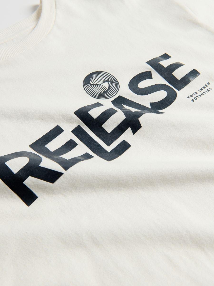 Cream T-Shirt, Kids Boys, Ivory, medium