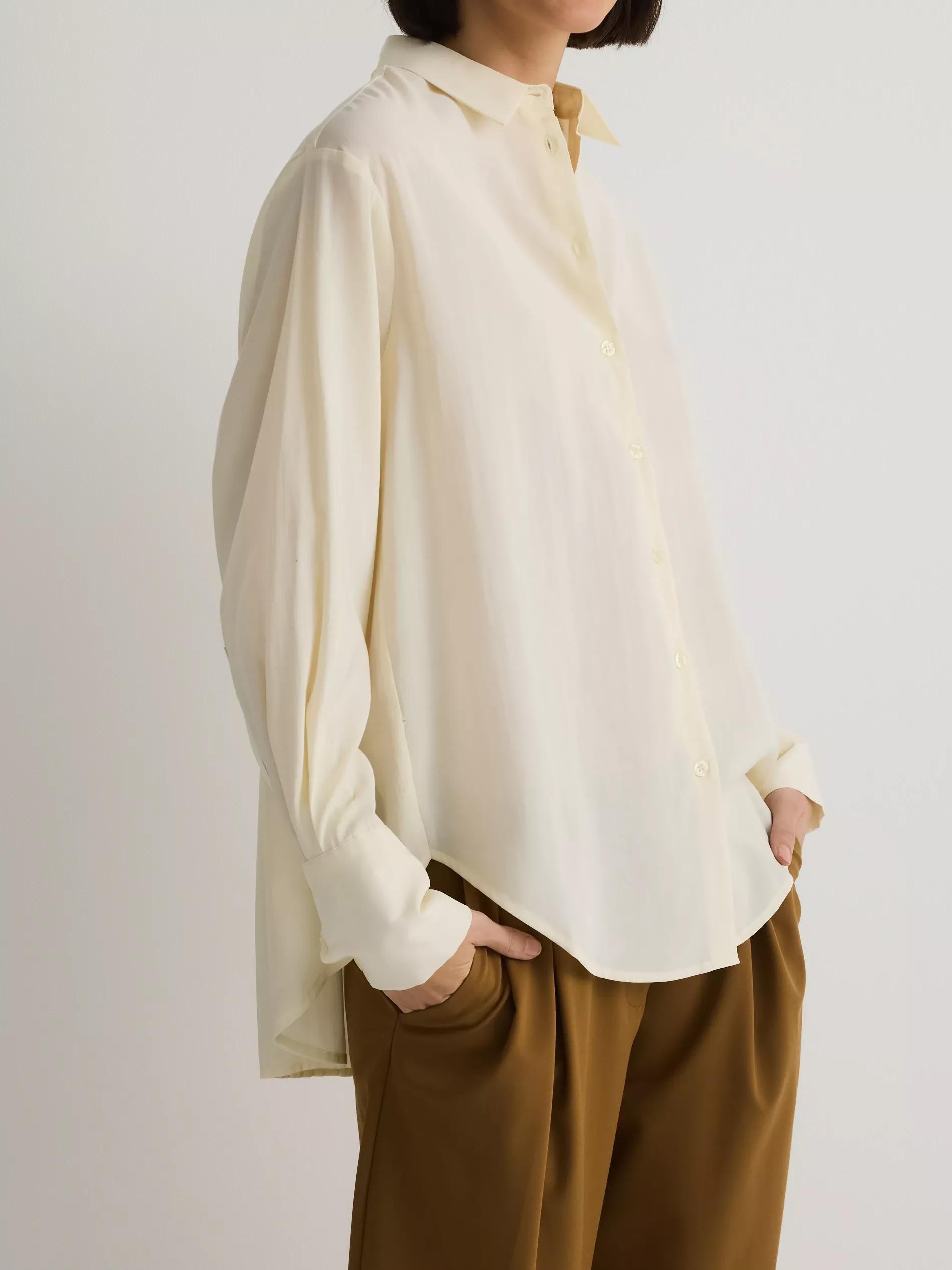 Cream Modal Blend Shirt, , large image number 3
