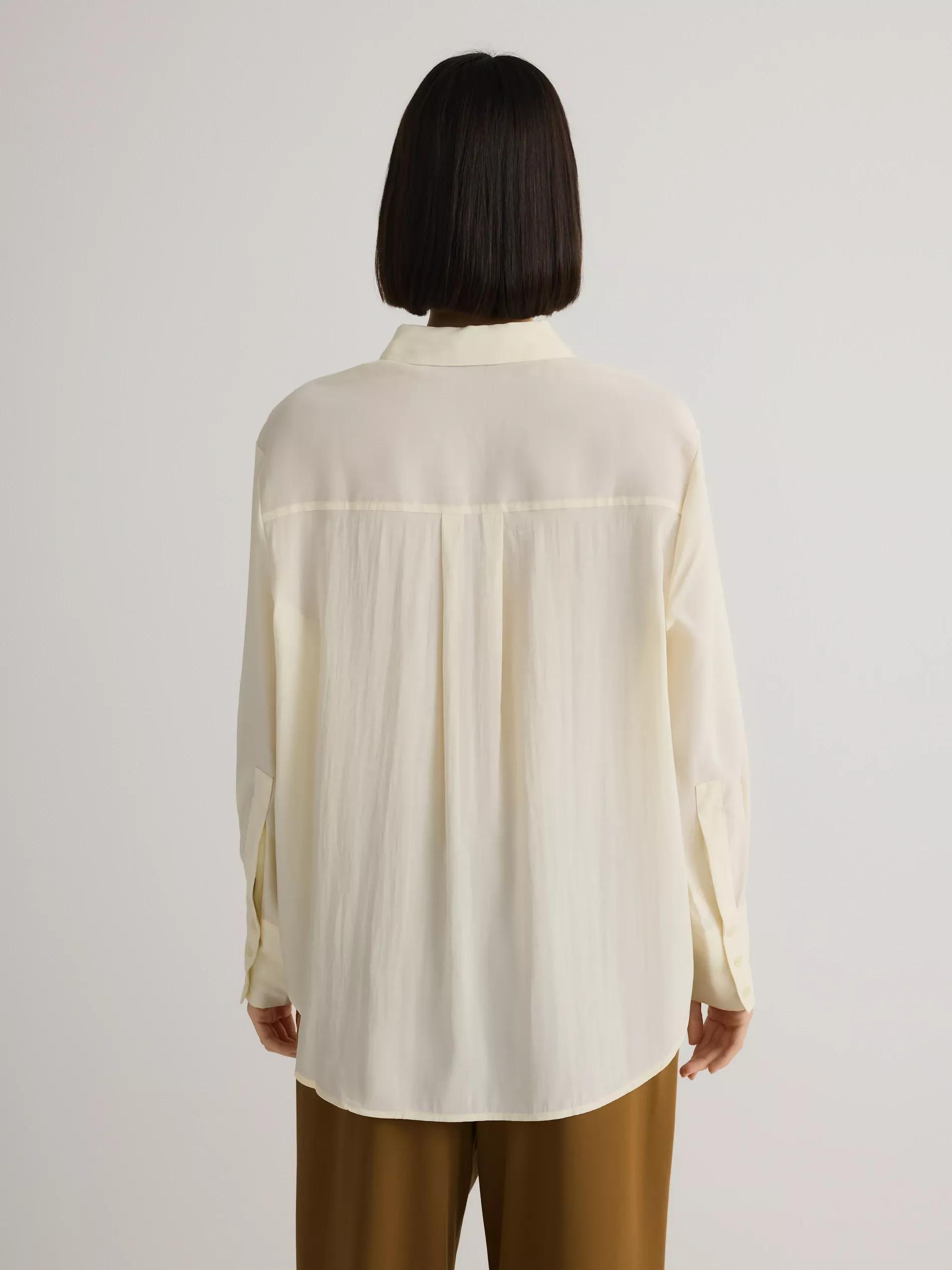 Cream Modal Blend Shirt, , large image number 4