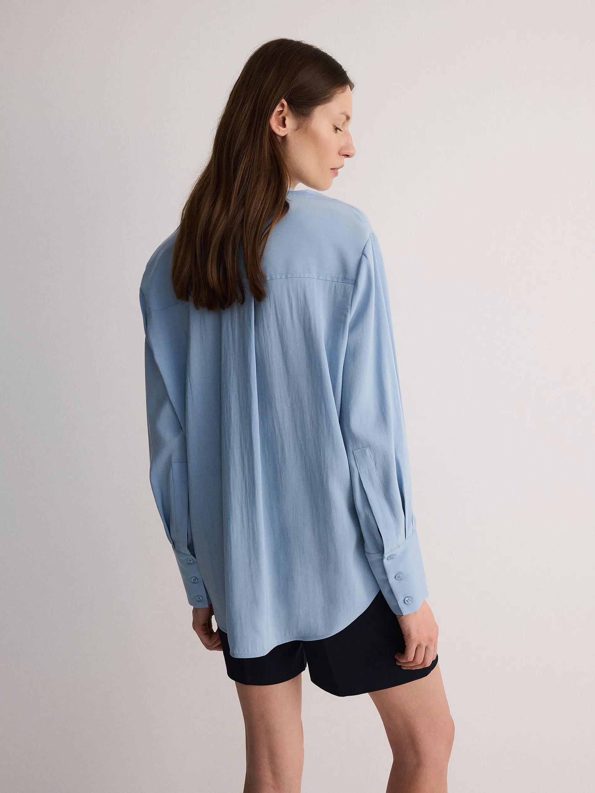 Blue Modal Blend Shirt, Blue, large image number 4