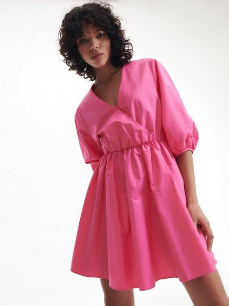 Reserved - Hot Pink Cotton Rich Mini Dress