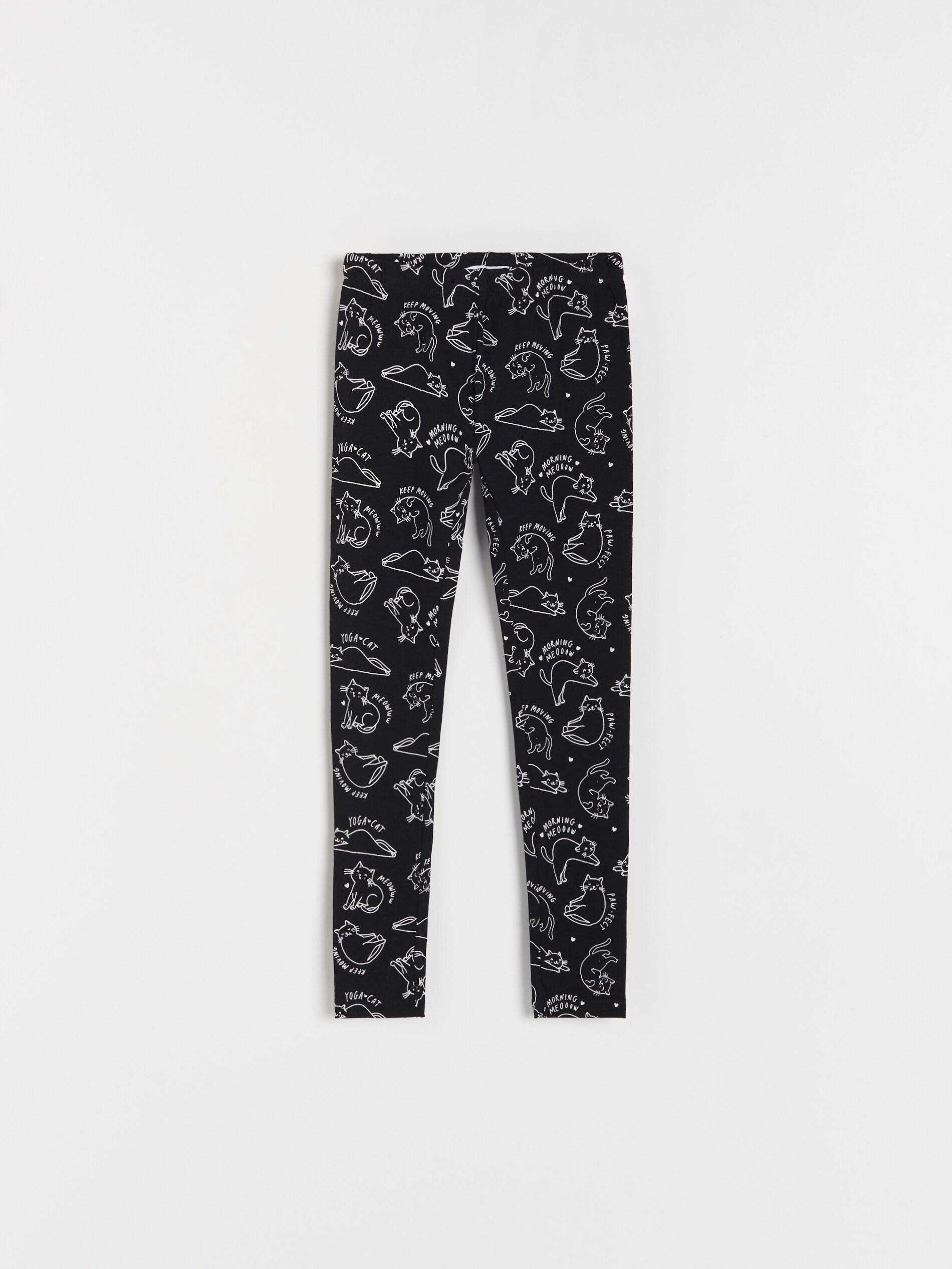 Black Kitten Leggings, Kids Girl, , large image number 1